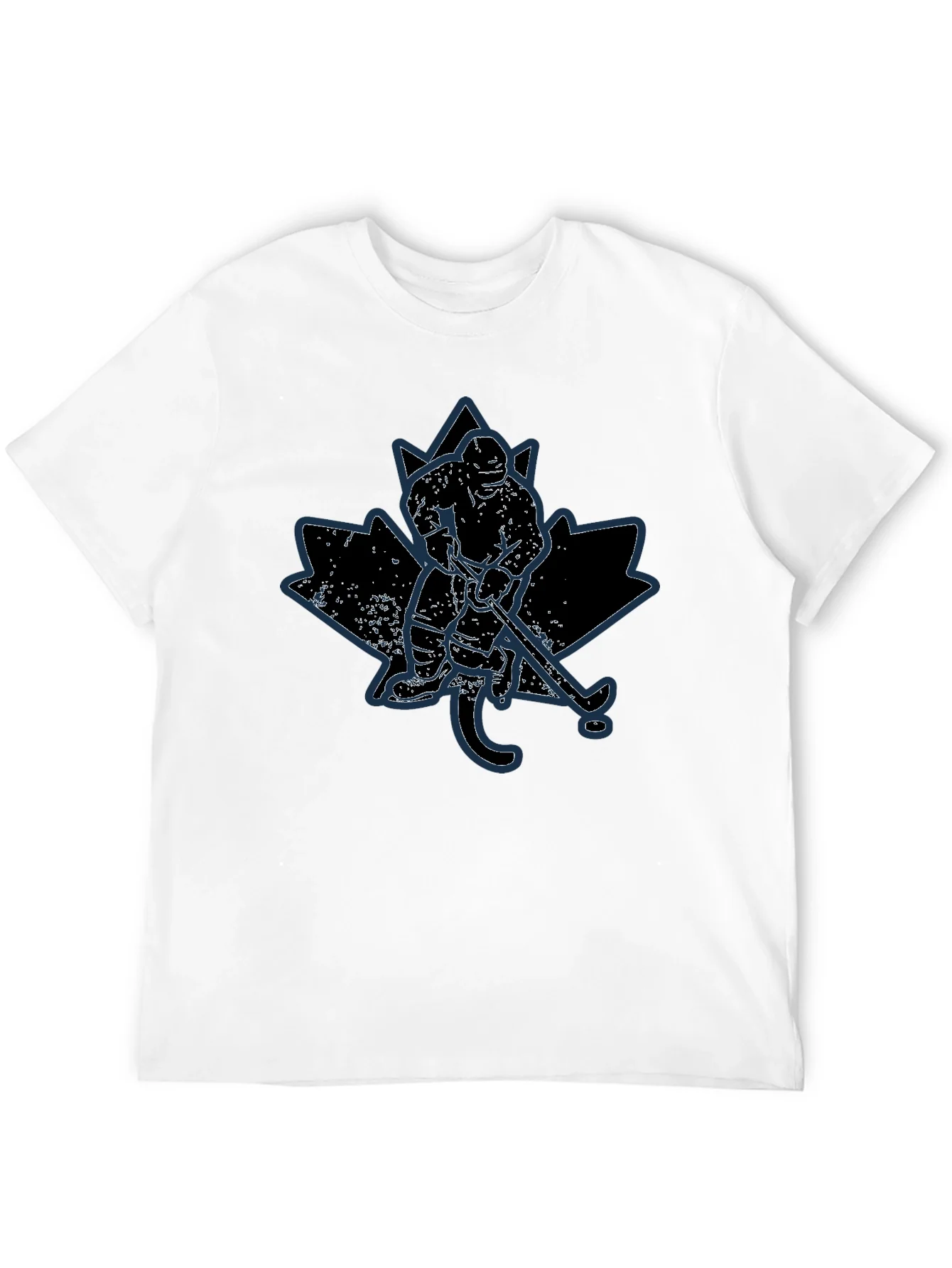 Camiseta Negra Hockey - Dise?o Hoja de Arce