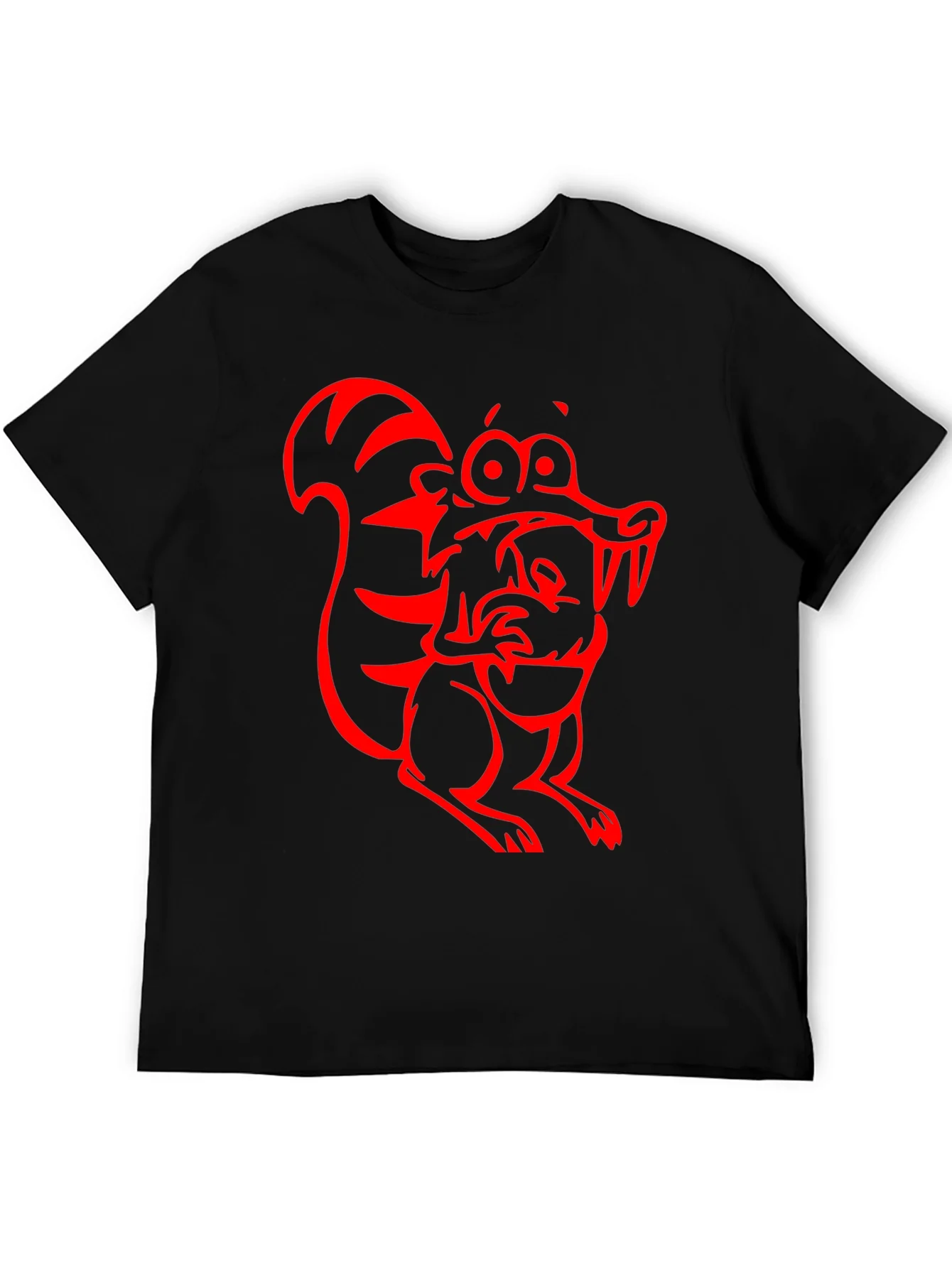 Rebbecca Cartoon Squirrel Graphic Tee - Black