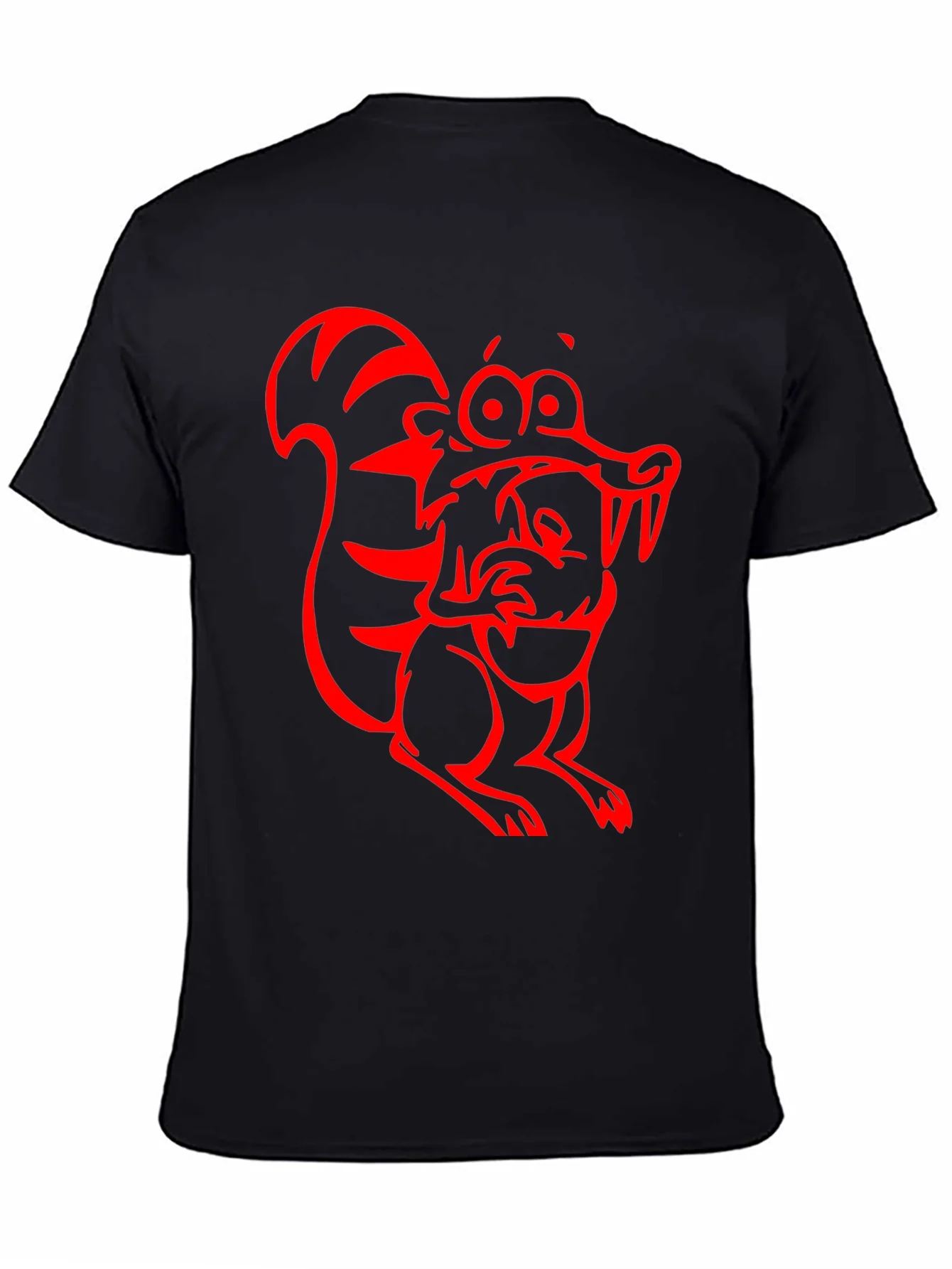 Rebbecca Cartoon Squirrel Graphic Tee - Black