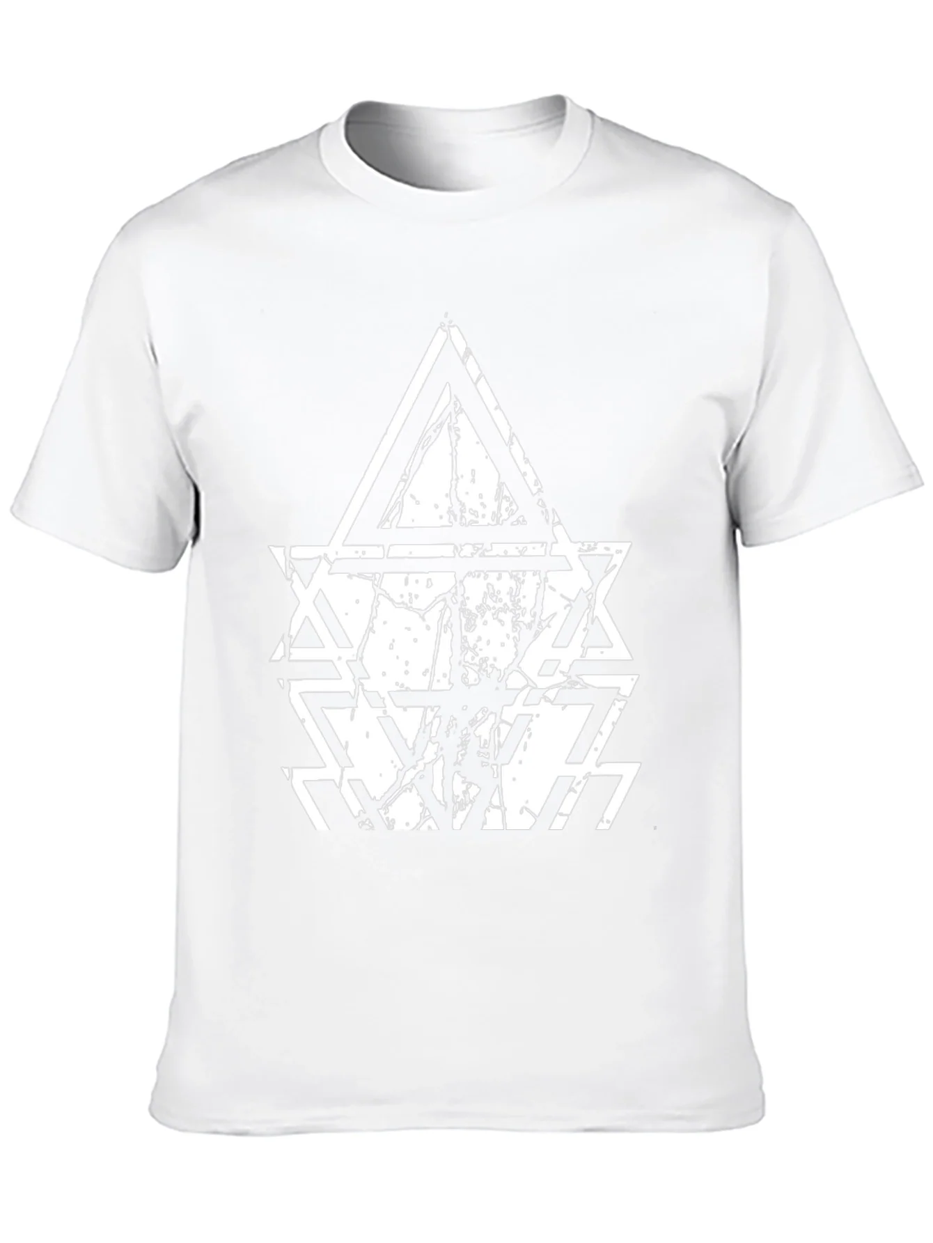 Camiseta Negra con Dise?o Tri¨¢ngulos Abstractos