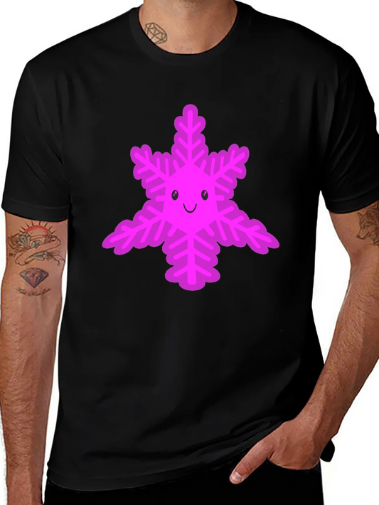 Rebbecca Cute Snowflake Graphic Tee - Black