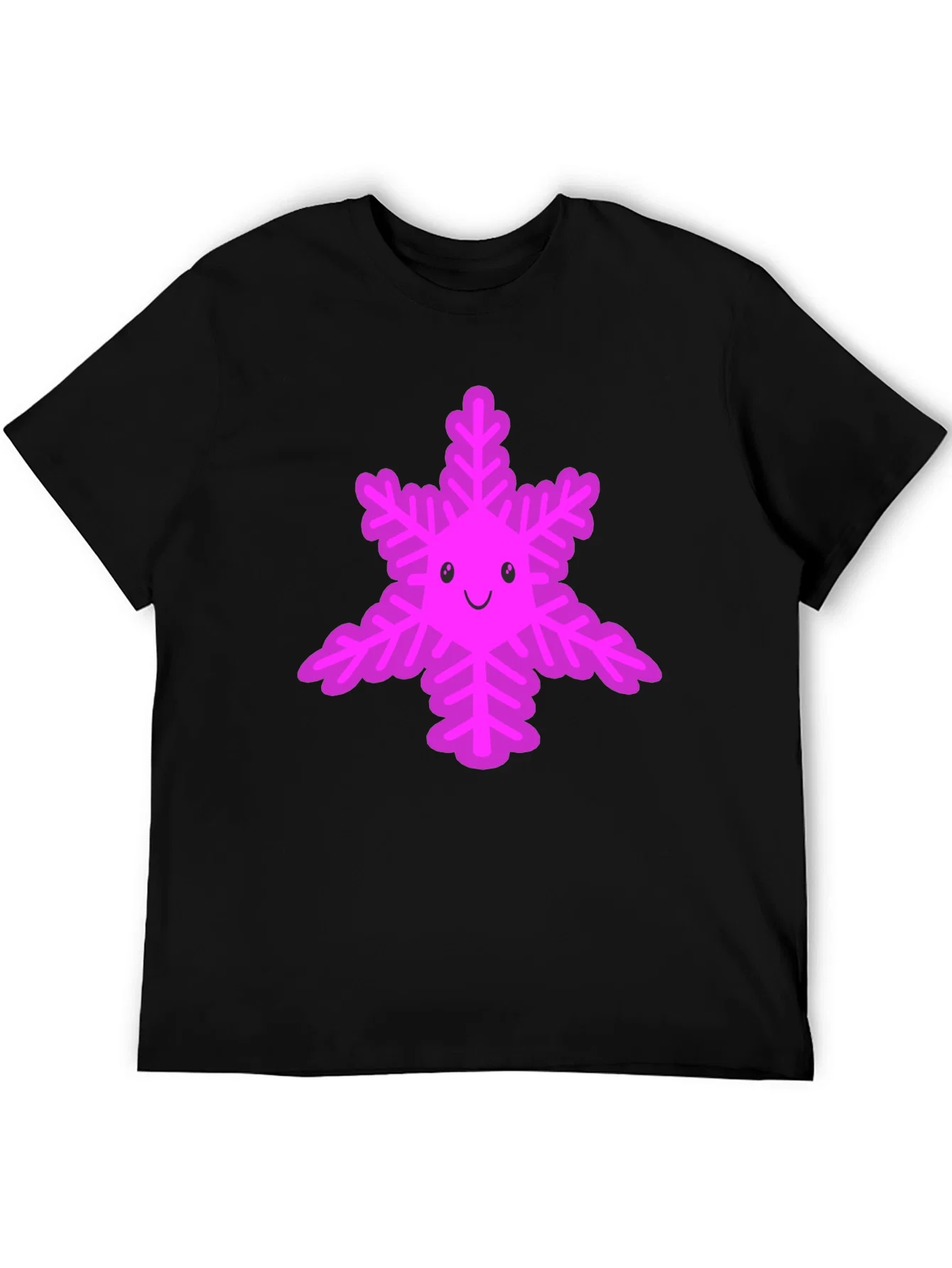 Rebbecca Cute Snowflake Graphic Tee - Black