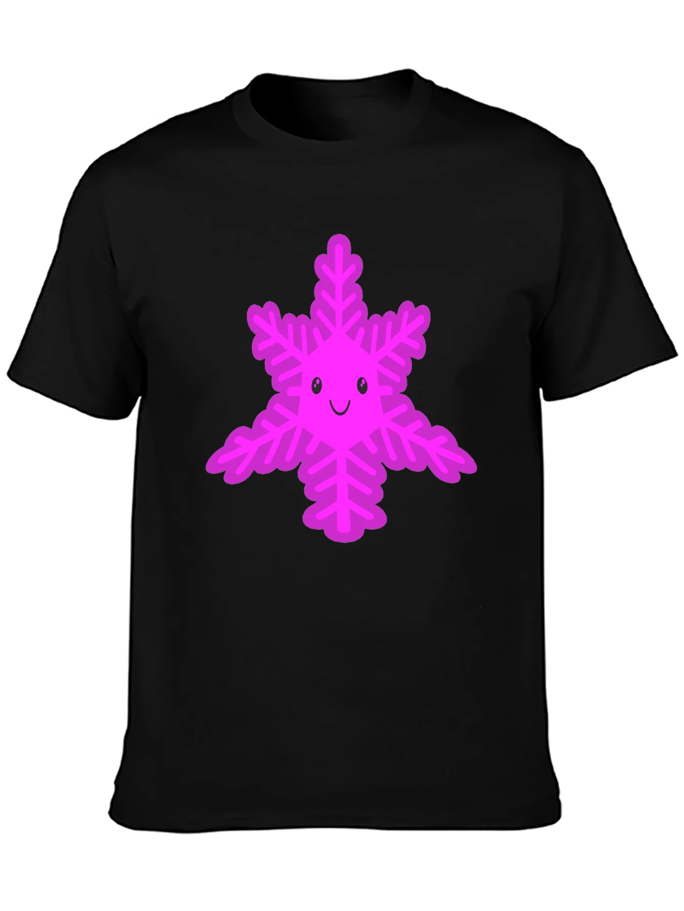 Rebbecca Cute Snowflake Graphic Tee - Black