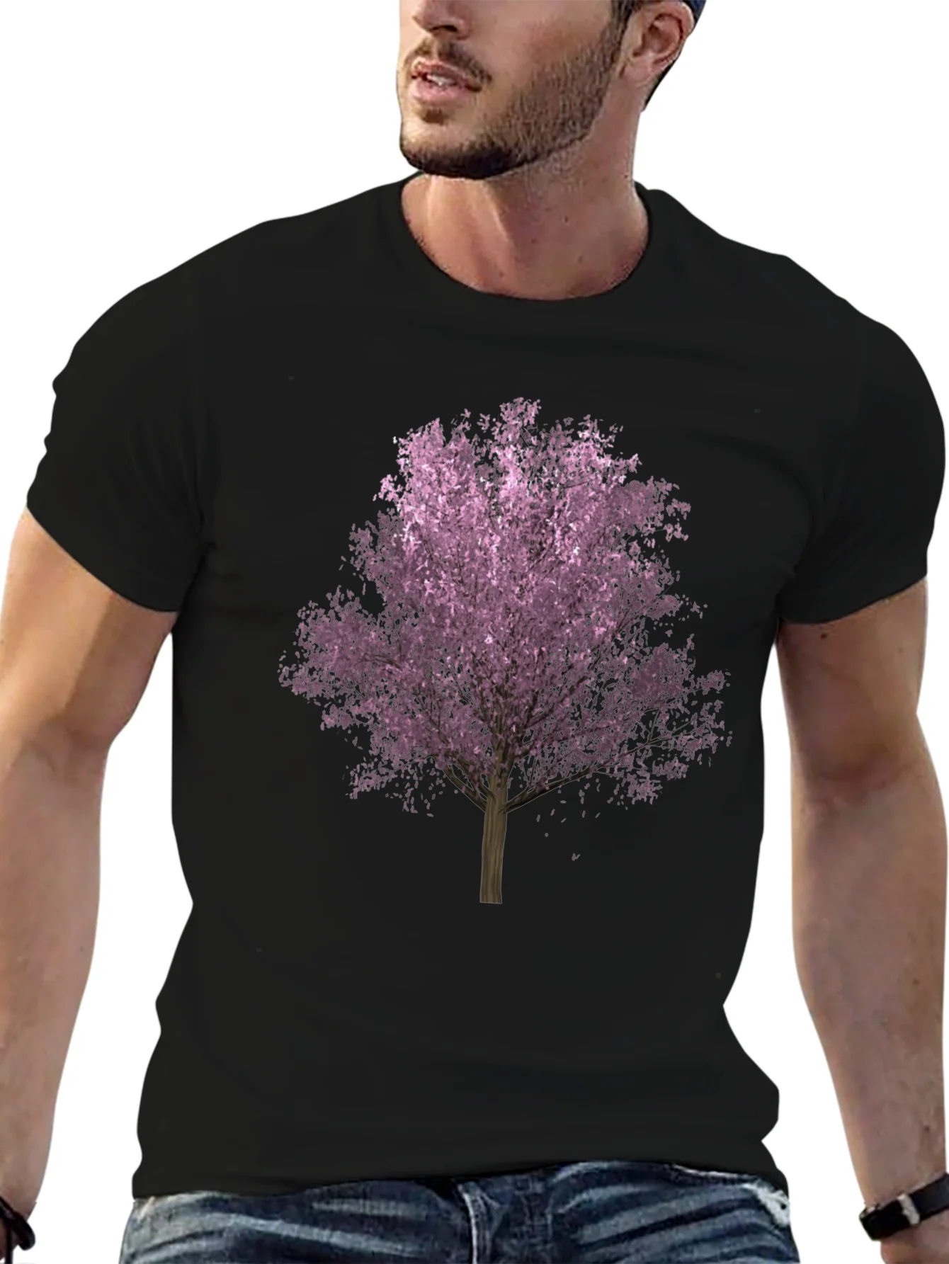 Camiseta Negra con ¨¢rbol de Cerezo