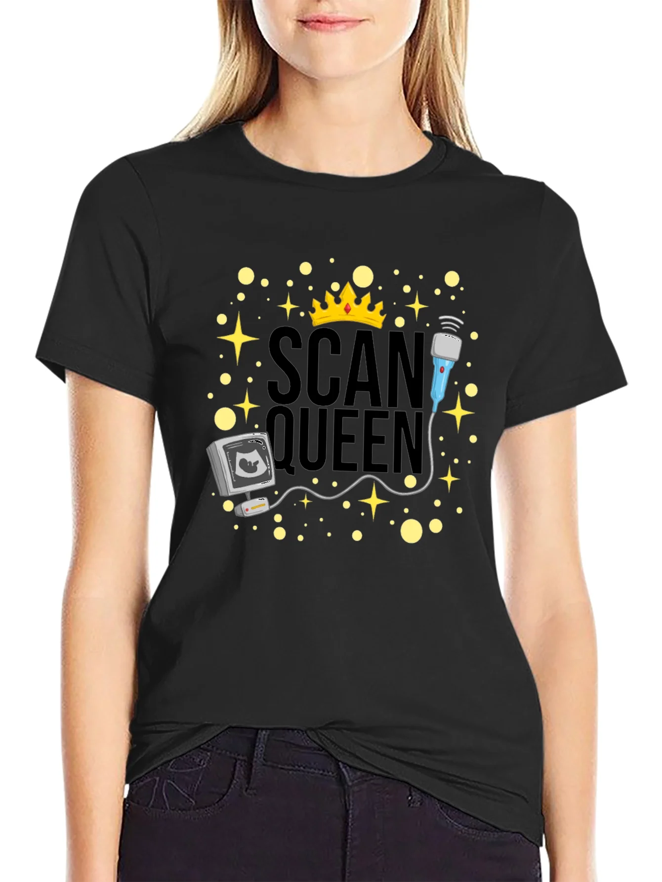 Rebbecca Scan Queen T-Shirt - Ultrasound Technician Gift