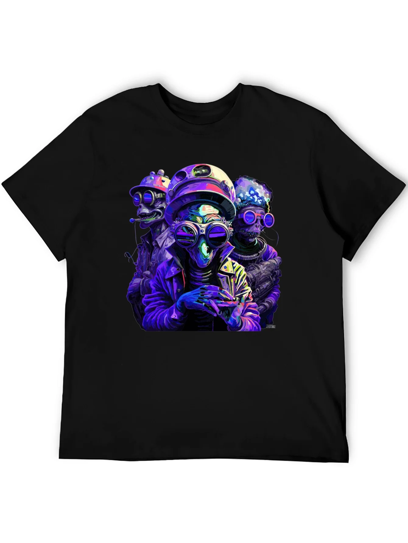 Rebbecca Retro Alien Crew Graphic Black T-Shirt