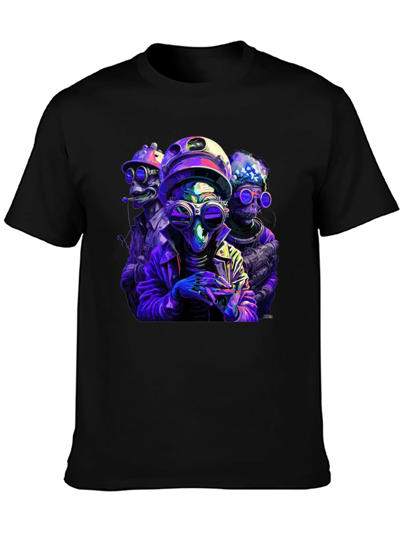 Rebbecca Retro Alien Crew Graphic Black T-Shirt