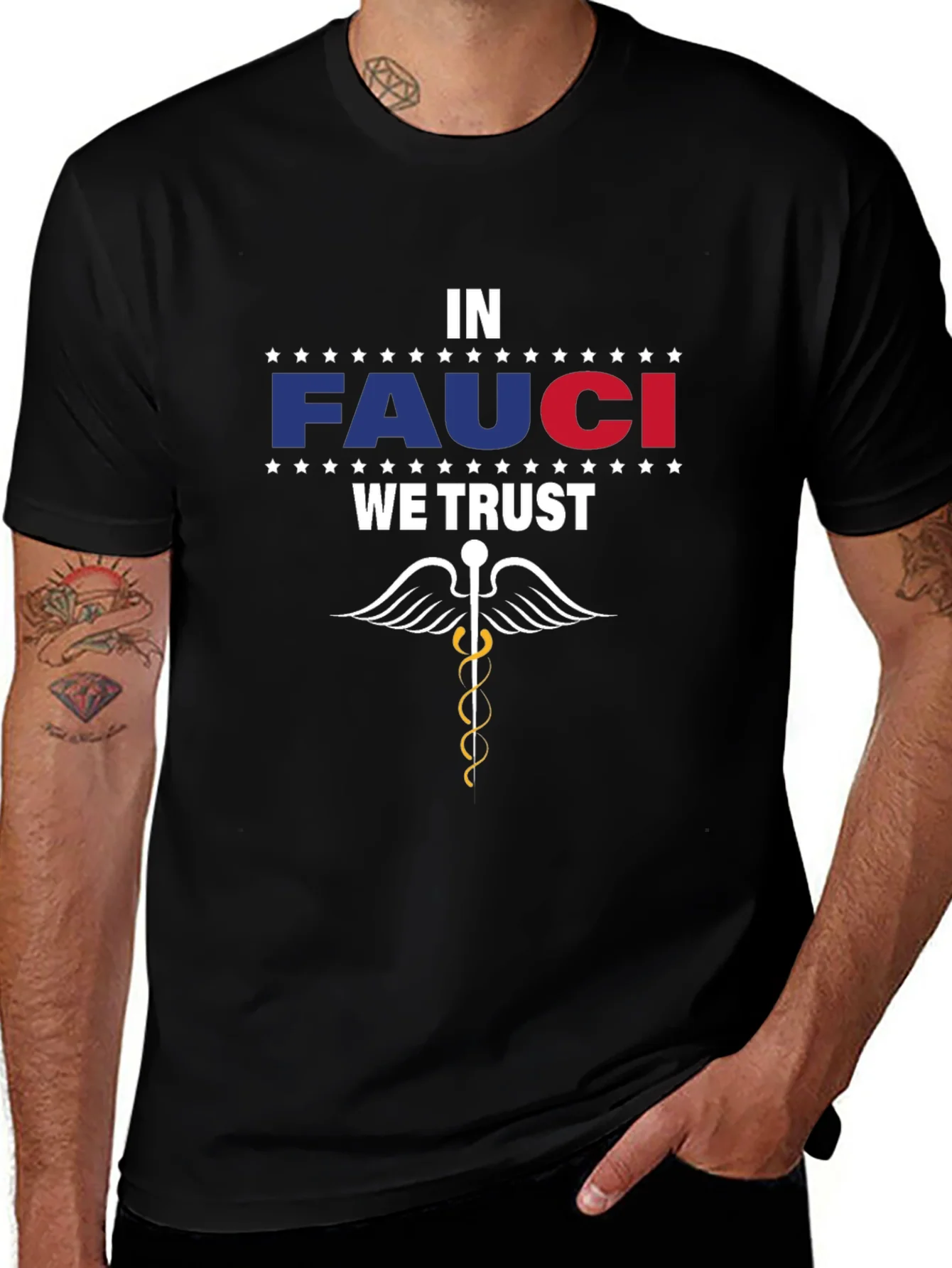 Camiseta Negra In Fauci We Trust