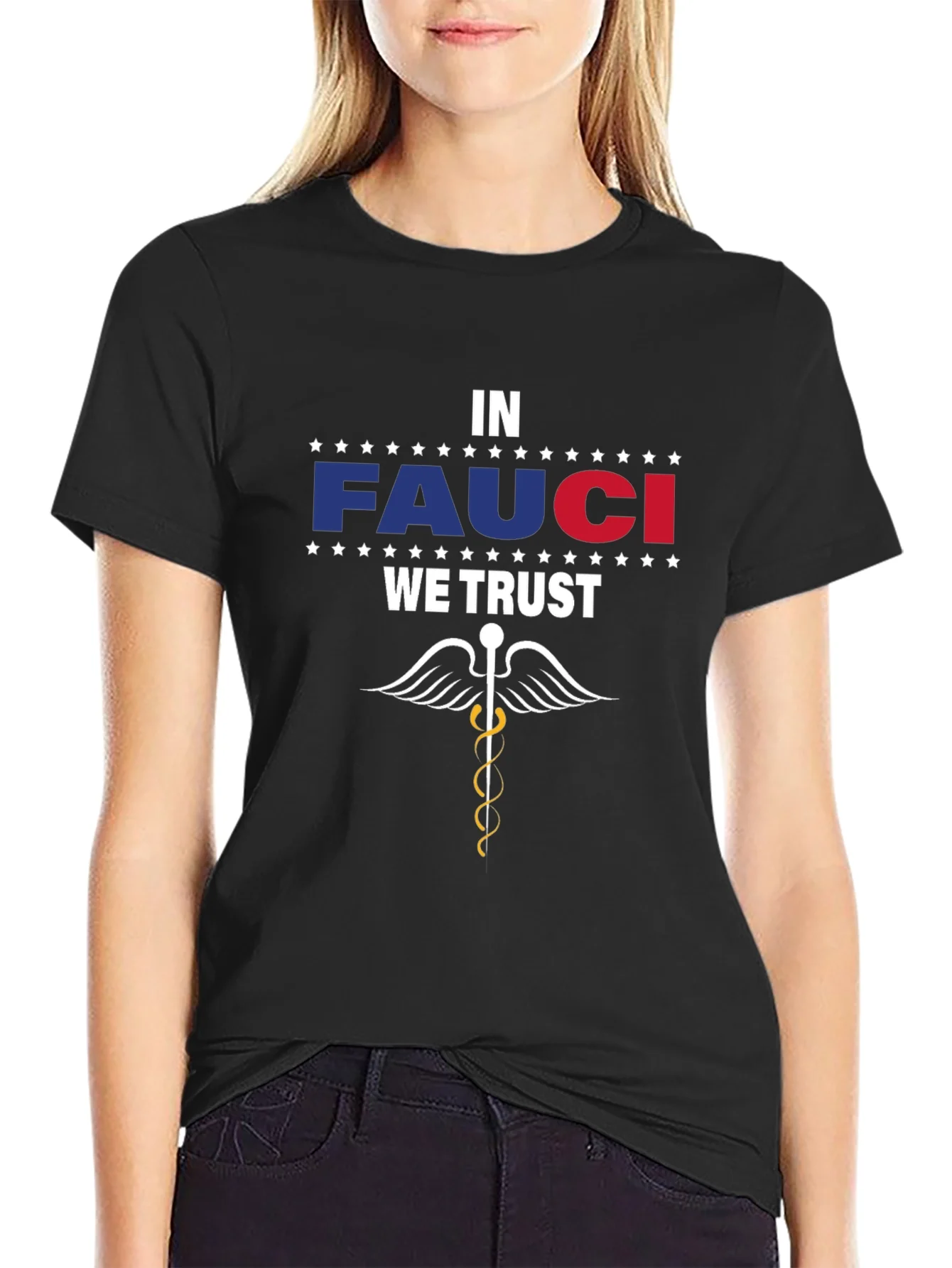 Camiseta Negra In Fauci We Trust