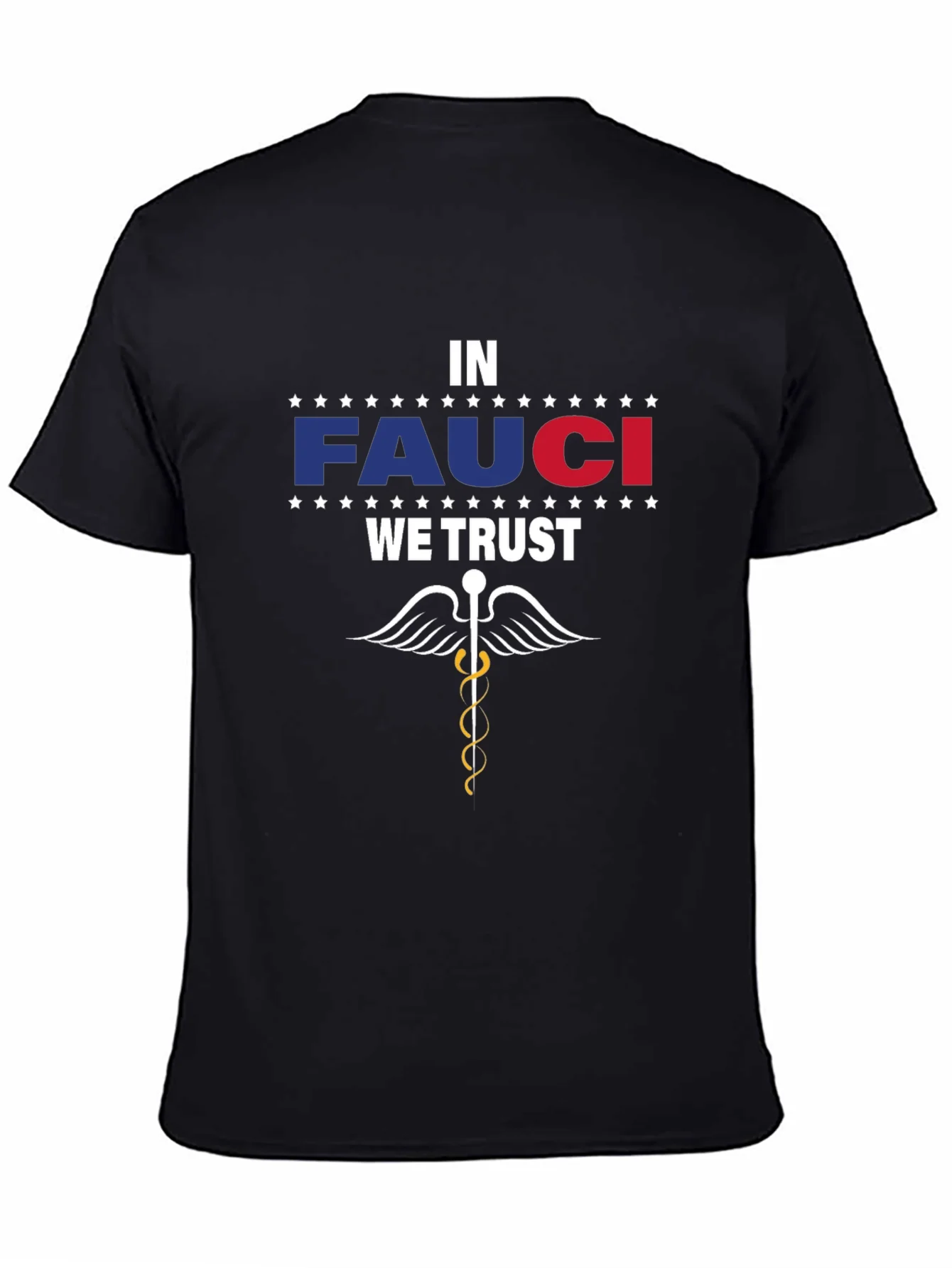 Camiseta Negra In Fauci We Trust