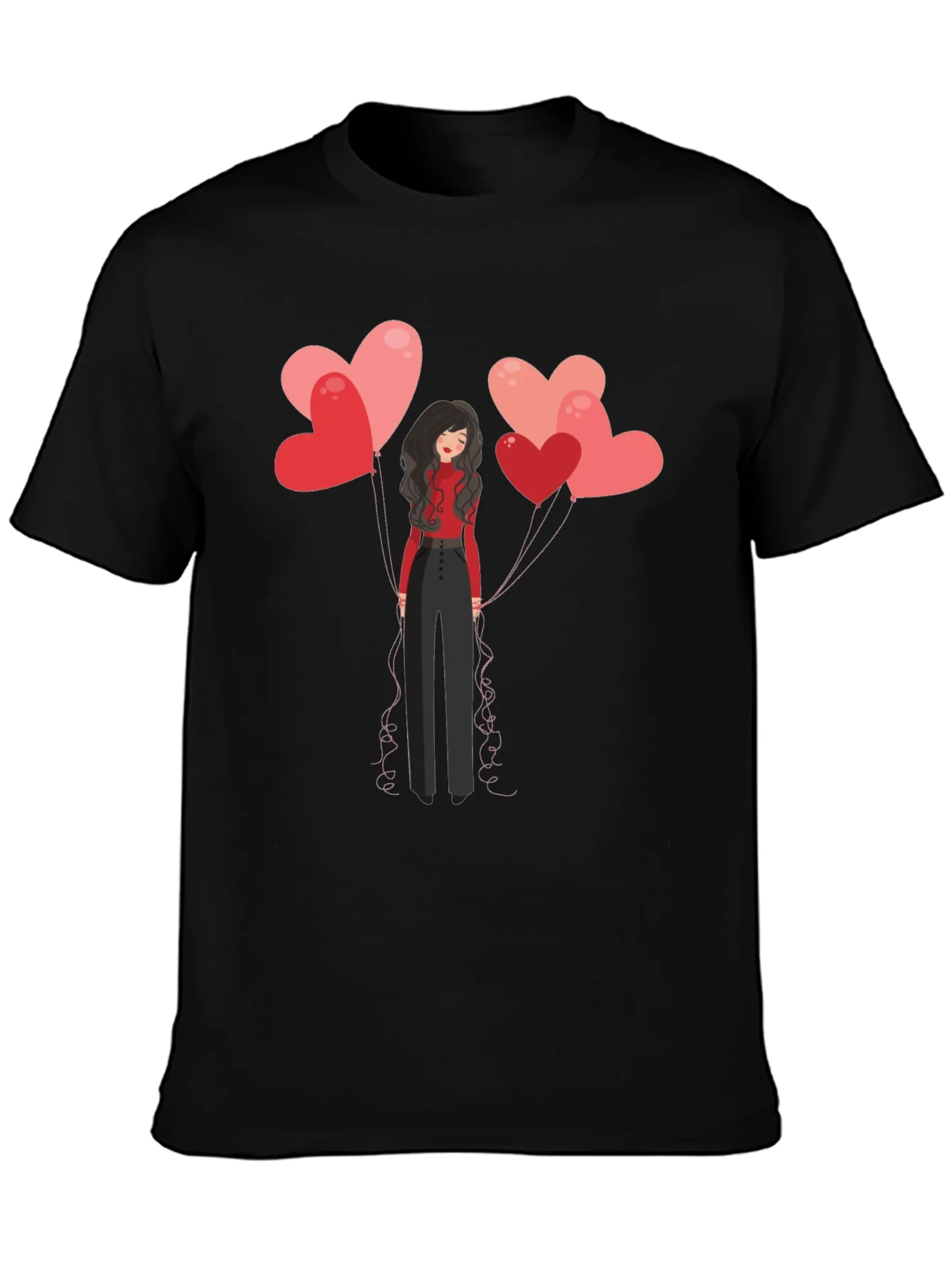 Rebbecca Heart Balloons Graphic Tee - Black