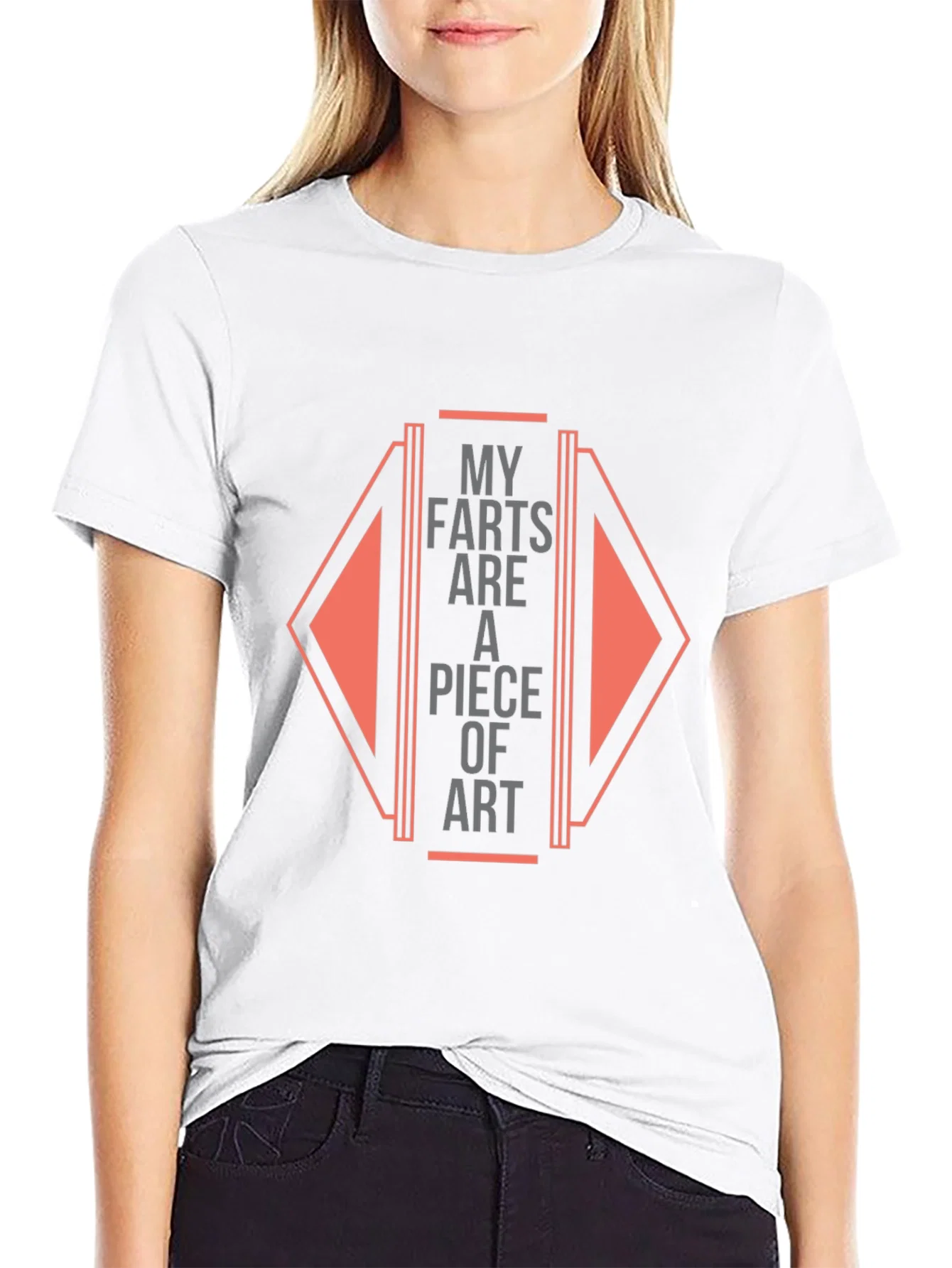 Rebbecca Funny Farts Art Graphic Black Tee