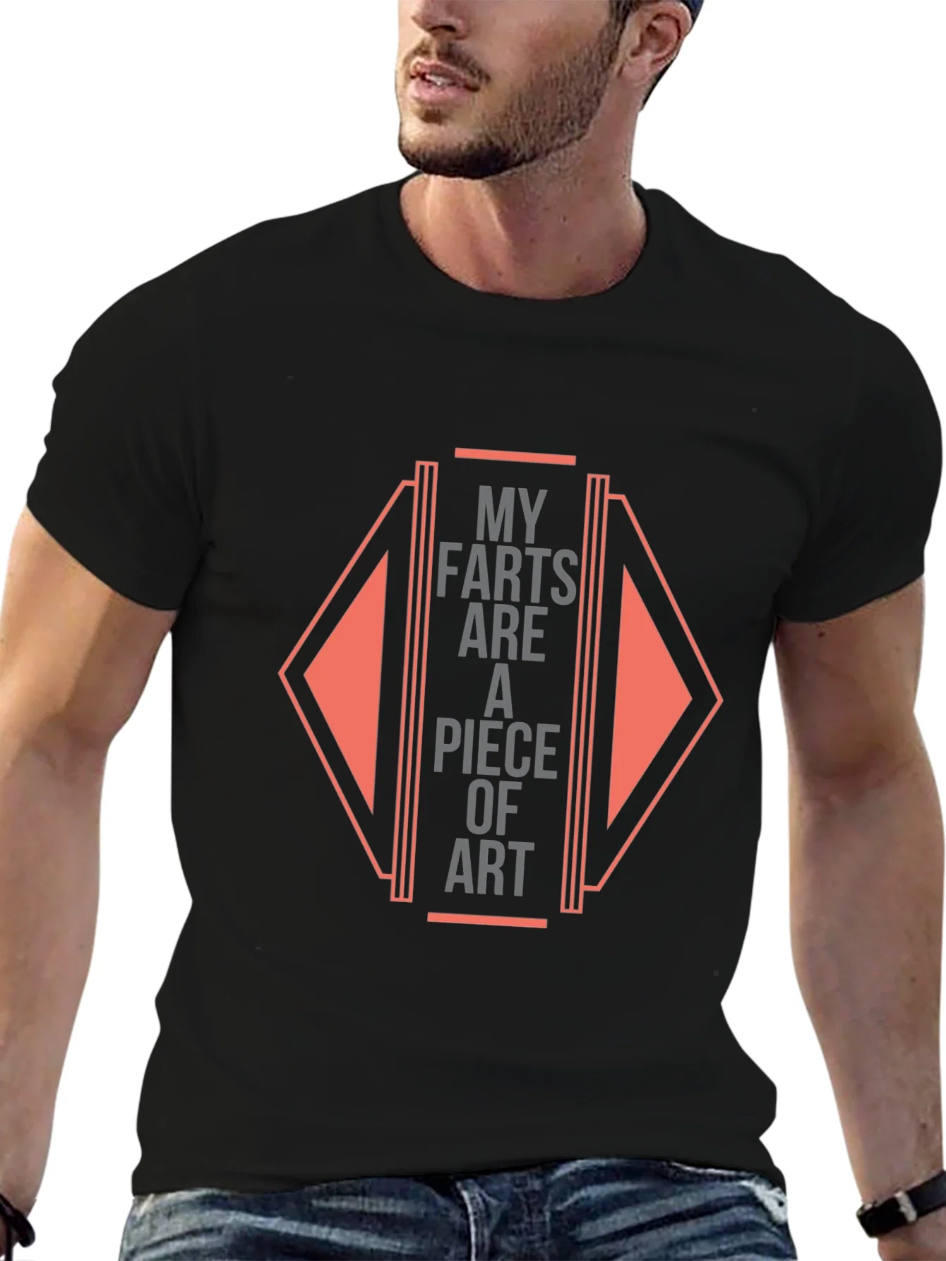 Rebbecca Funny Farts Art Graphic Black Tee