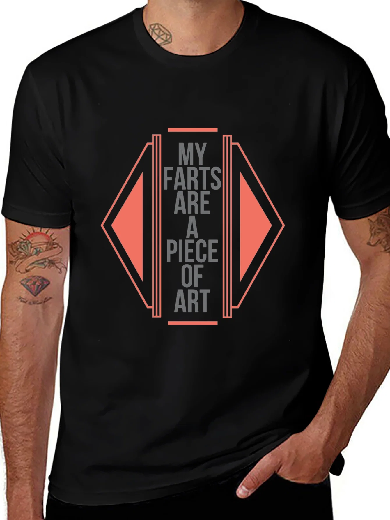 Rebbecca Funny Farts Art Graphic Black Tee