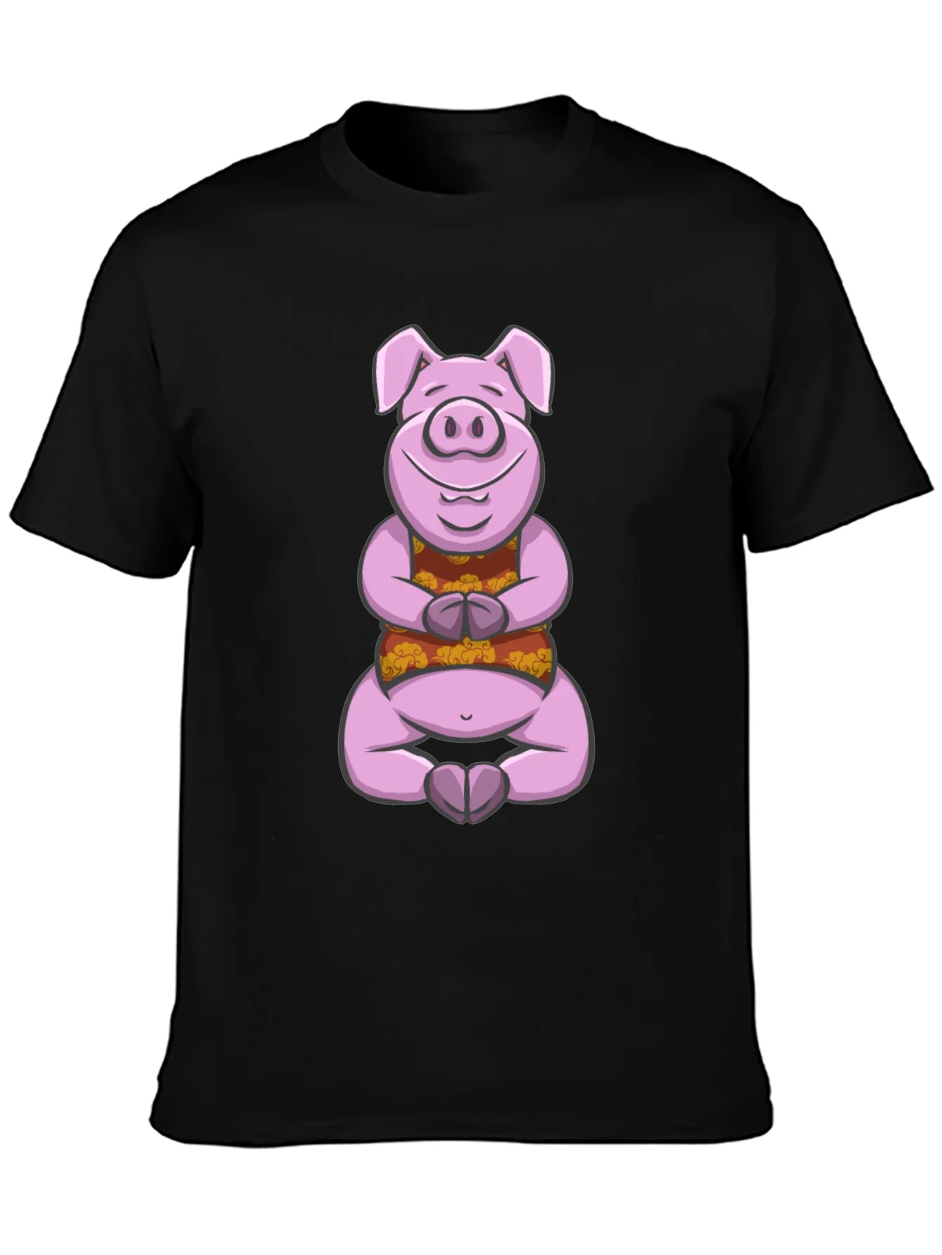 Rebbecca Meditating Pig T-Shirt - Zen Animal Design