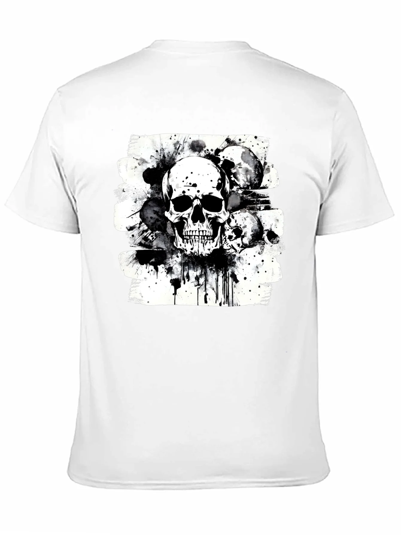 Camiseta Negra Estampado Calaveras
