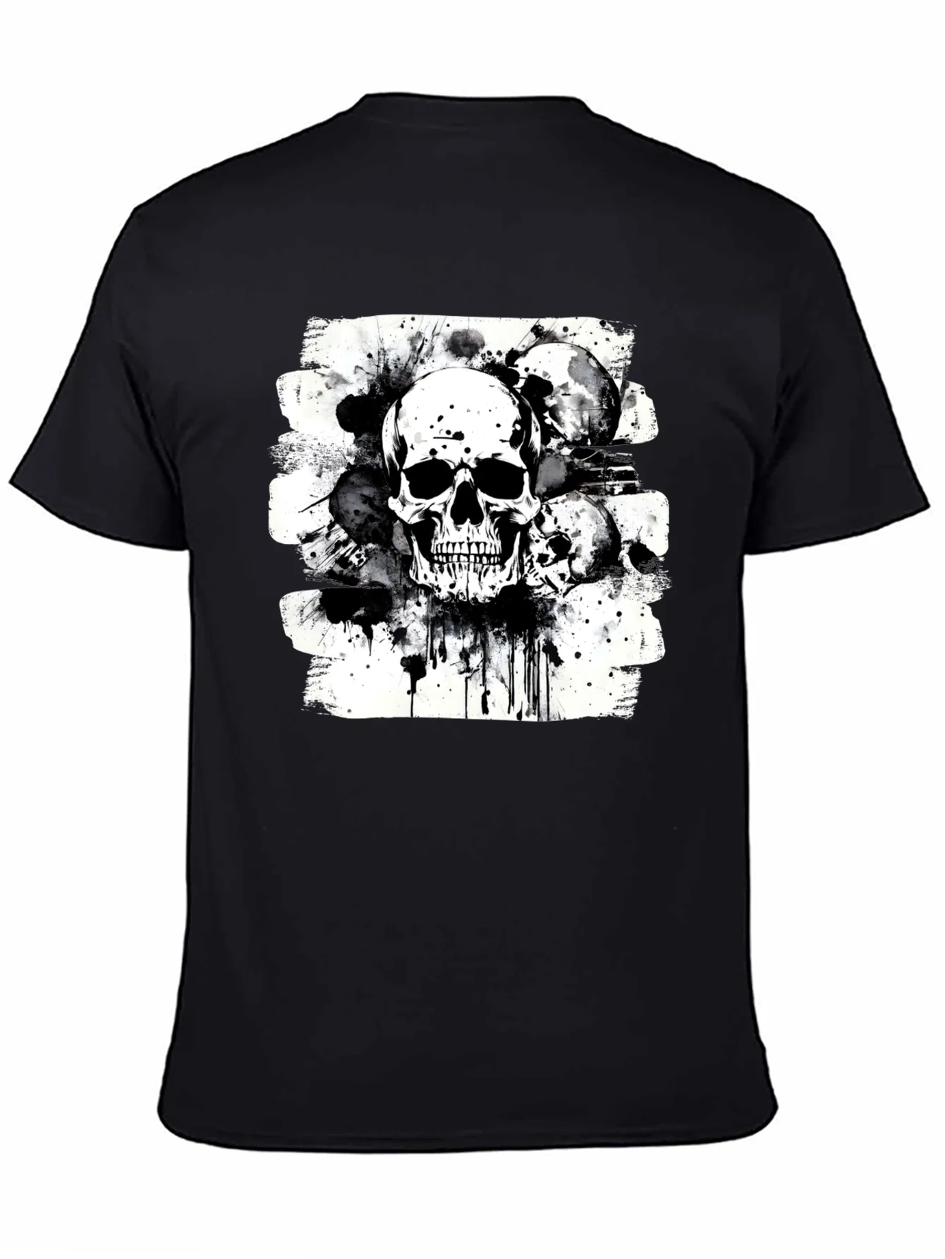 Camiseta Negra Estampado Calaveras