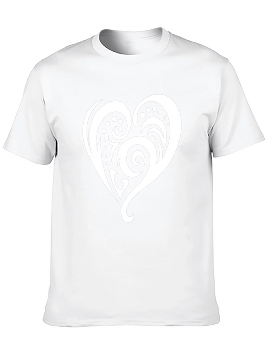 Rebbecca Tribal Heart Graphic Black T-Shirt
