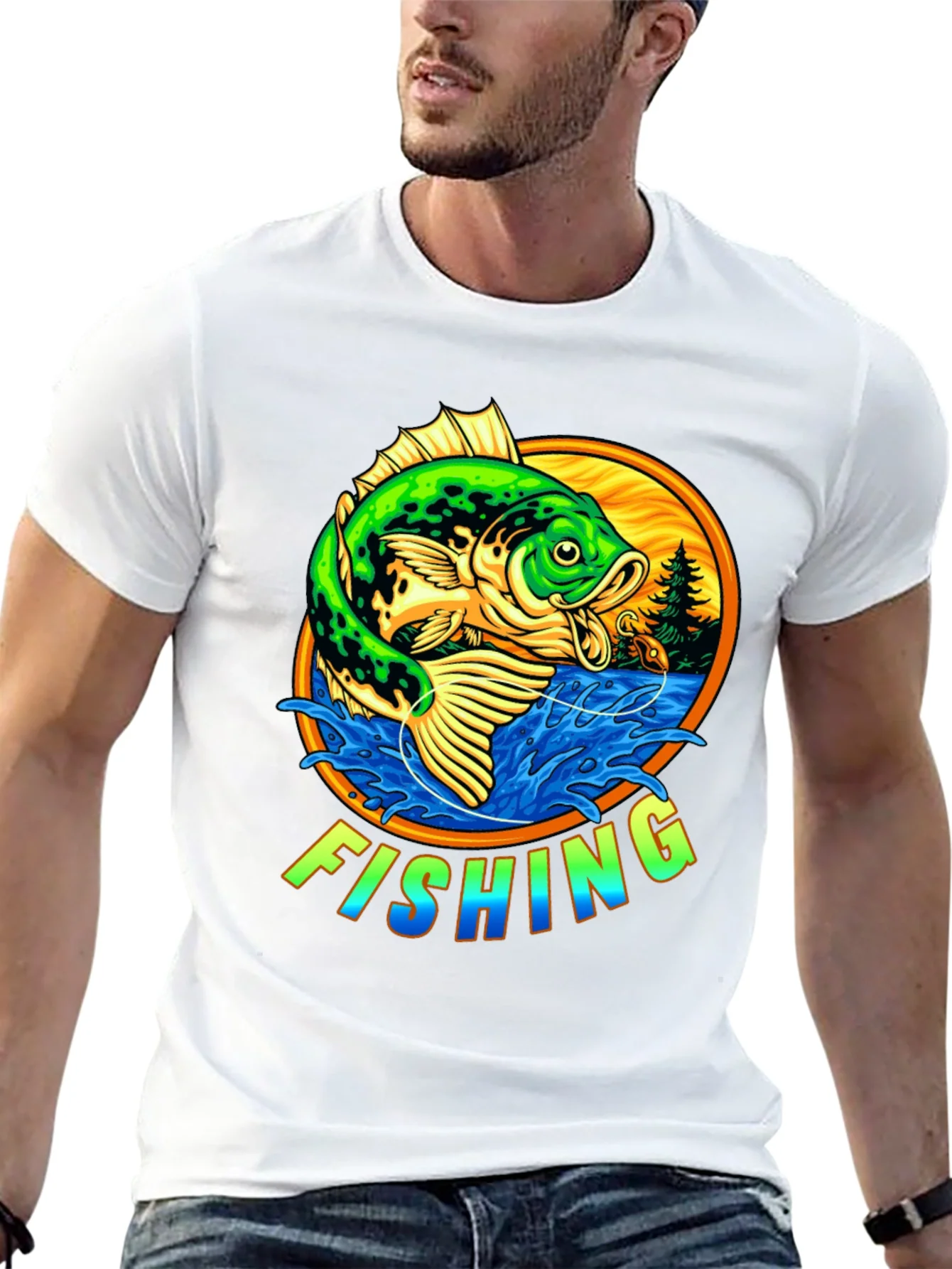 Rebbecca Fishing Graphic T-Shirt - Bass Design