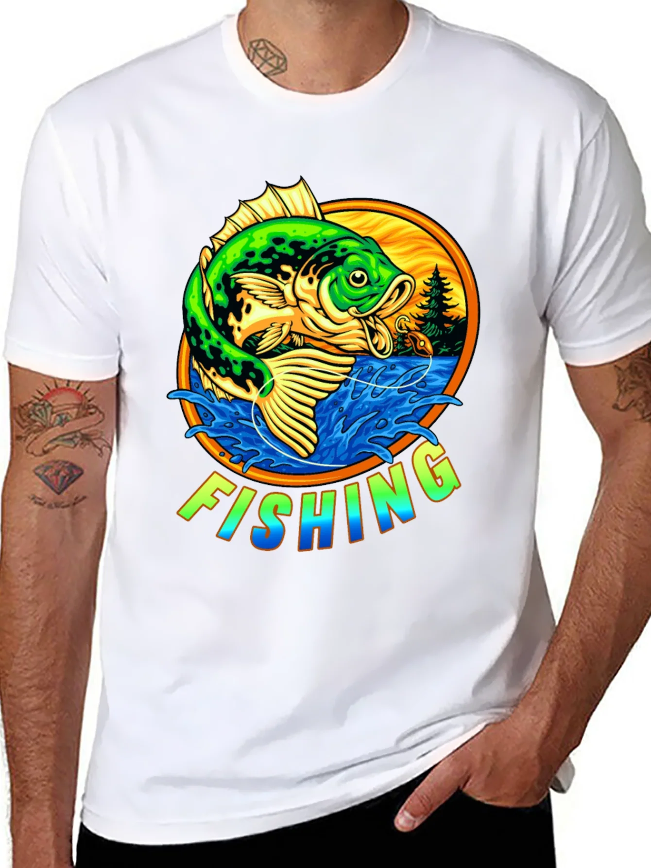 Rebbecca Fishing Graphic T-Shirt - Bass Design