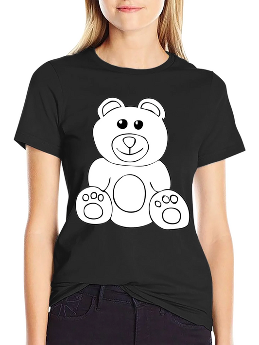 Rebbecca Teddy Bear Graphic Tee - Black Cotton Comfort