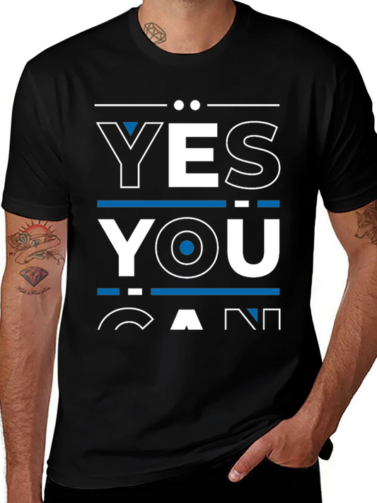 Camiseta Yes You Can Negra para Hombre