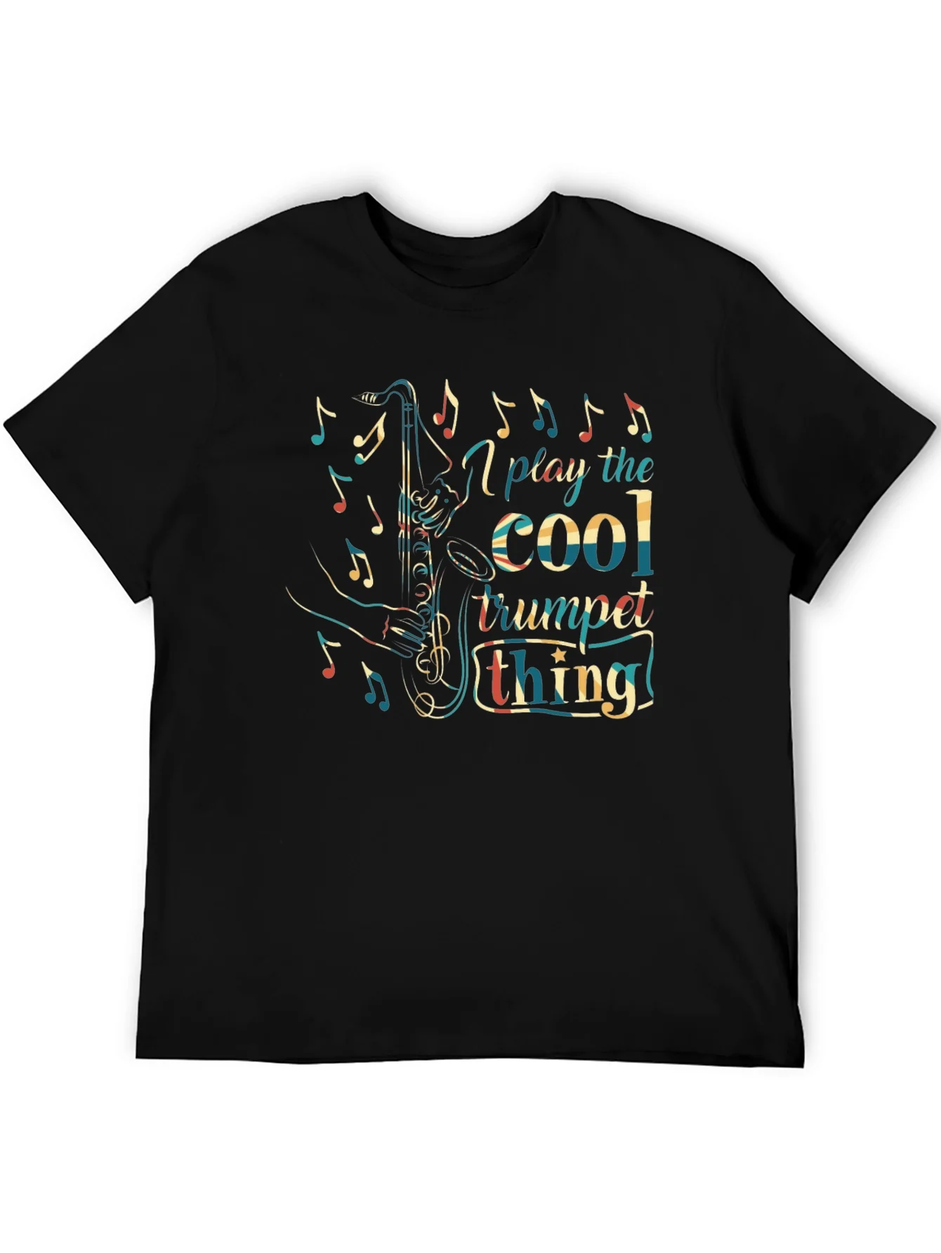 Camiseta Negra con Dise?o de Saxof¨®n Cool