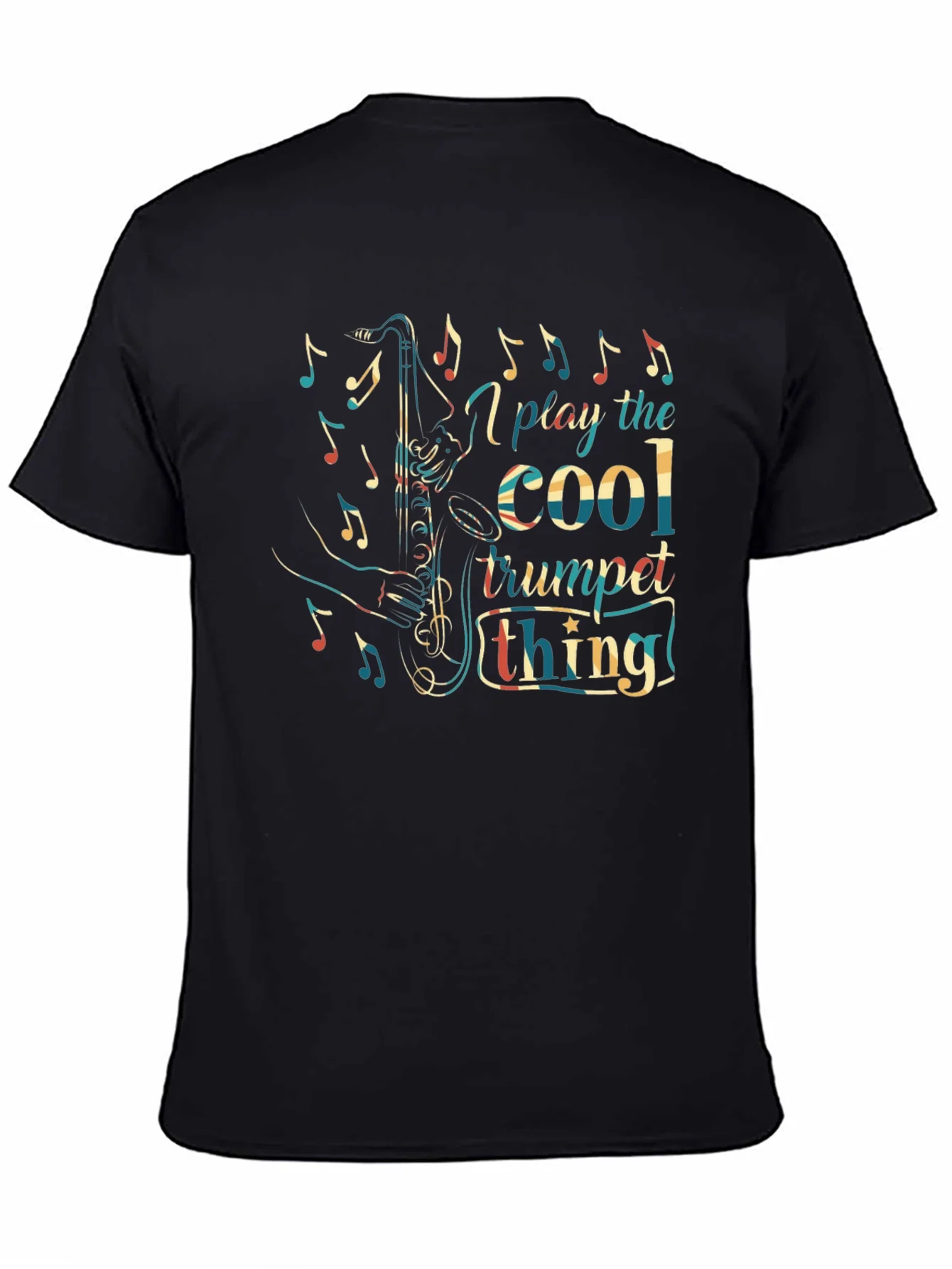 Camiseta Negra con Dise?o de Saxof¨®n Cool
