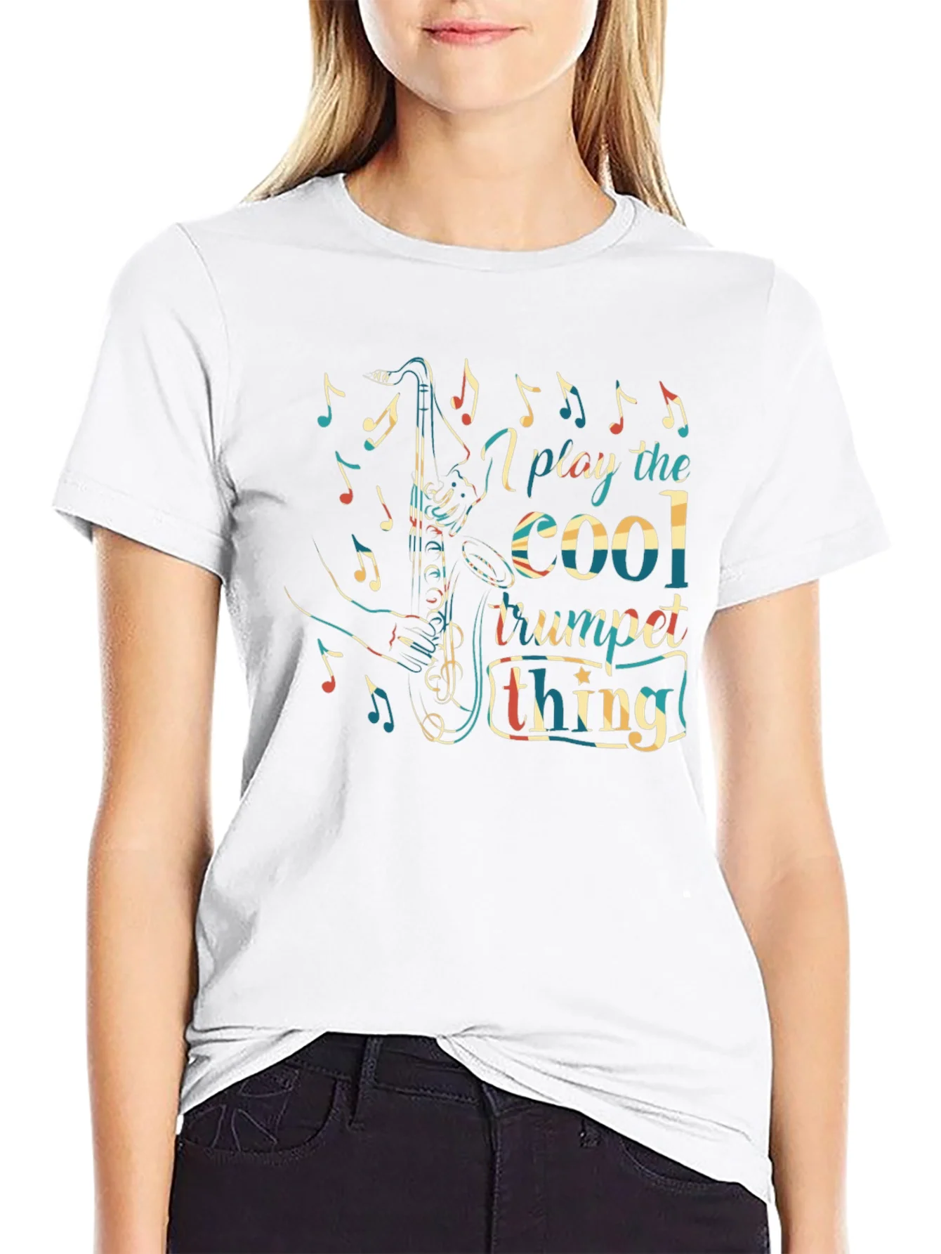 Camiseta Negra con Dise?o de Saxof¨®n Cool