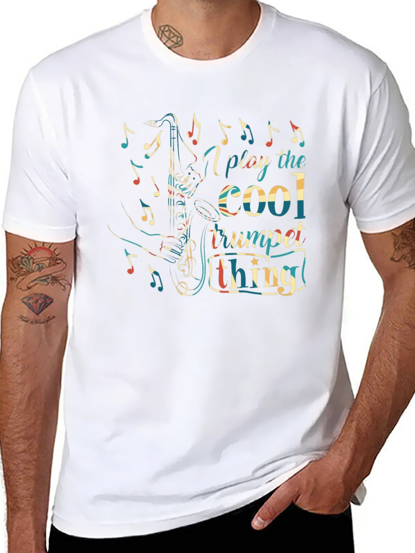 Camiseta Negra con Dise?o de Saxof¨®n Cool