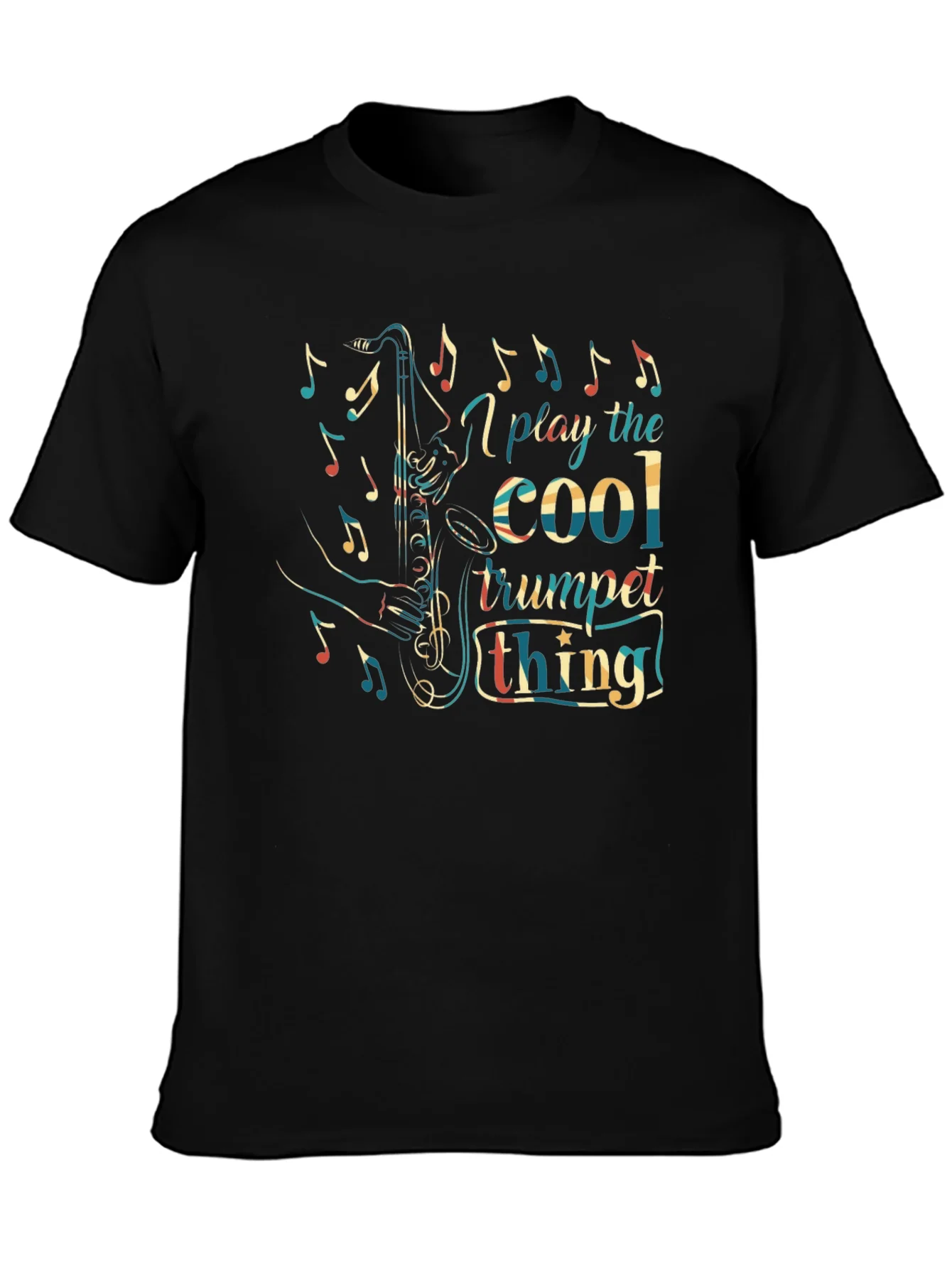 Camiseta Negra con Dise?o de Saxof¨®n Cool
