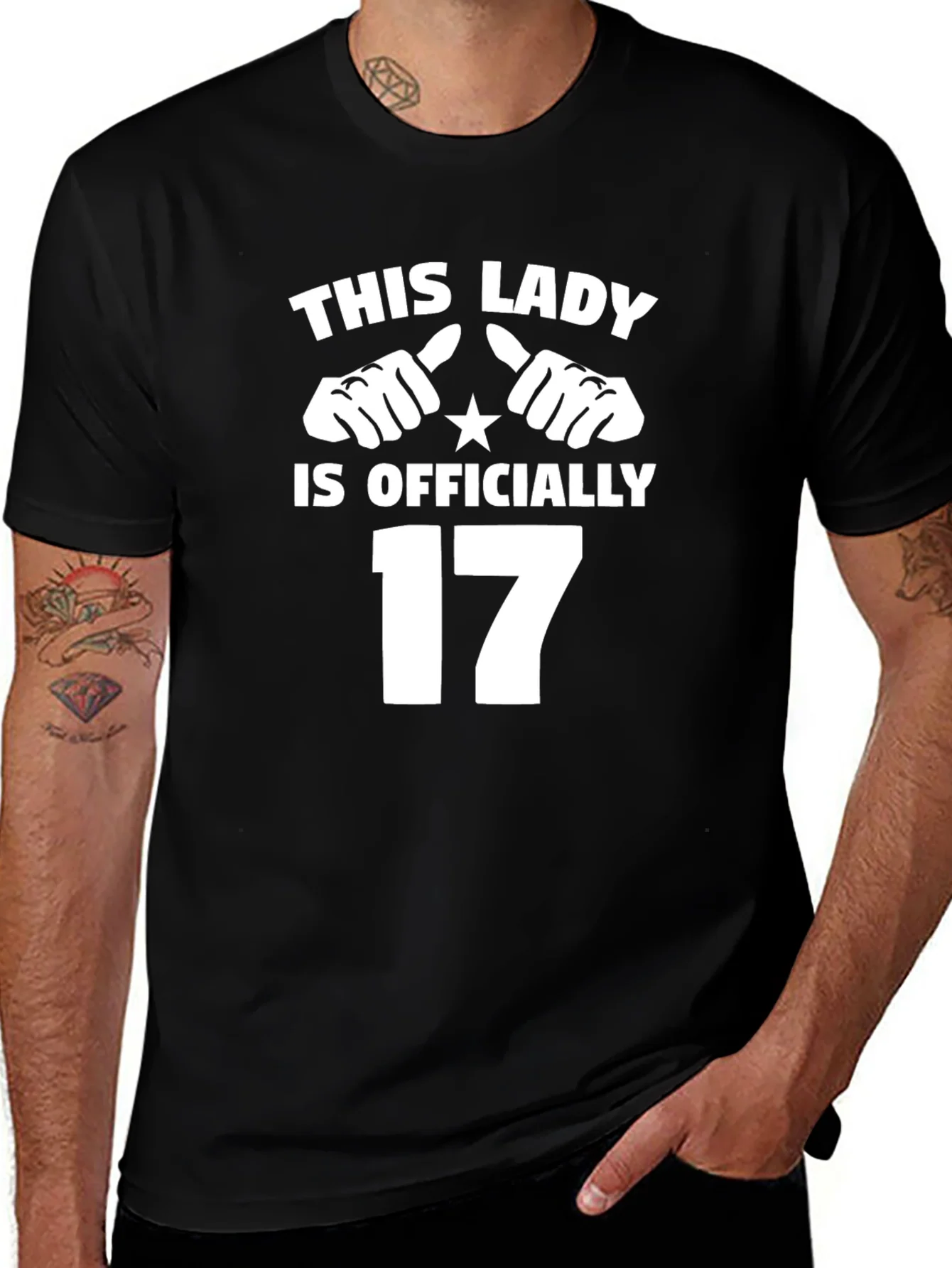Camiseta Negra de Cumplea?os 17 A?os