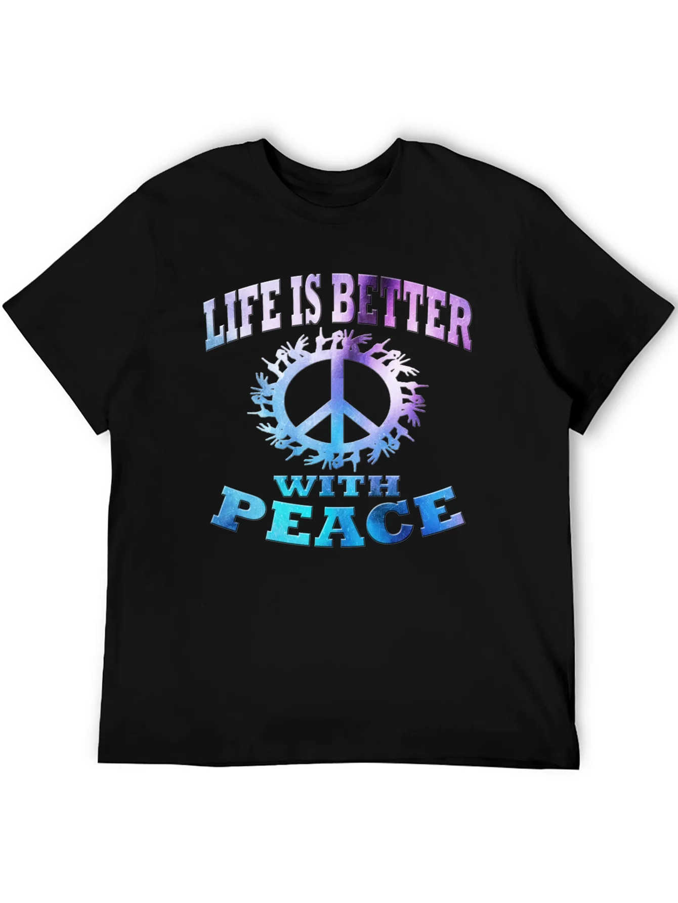 Camiseta Negra Unisex con Mensaje de Paz