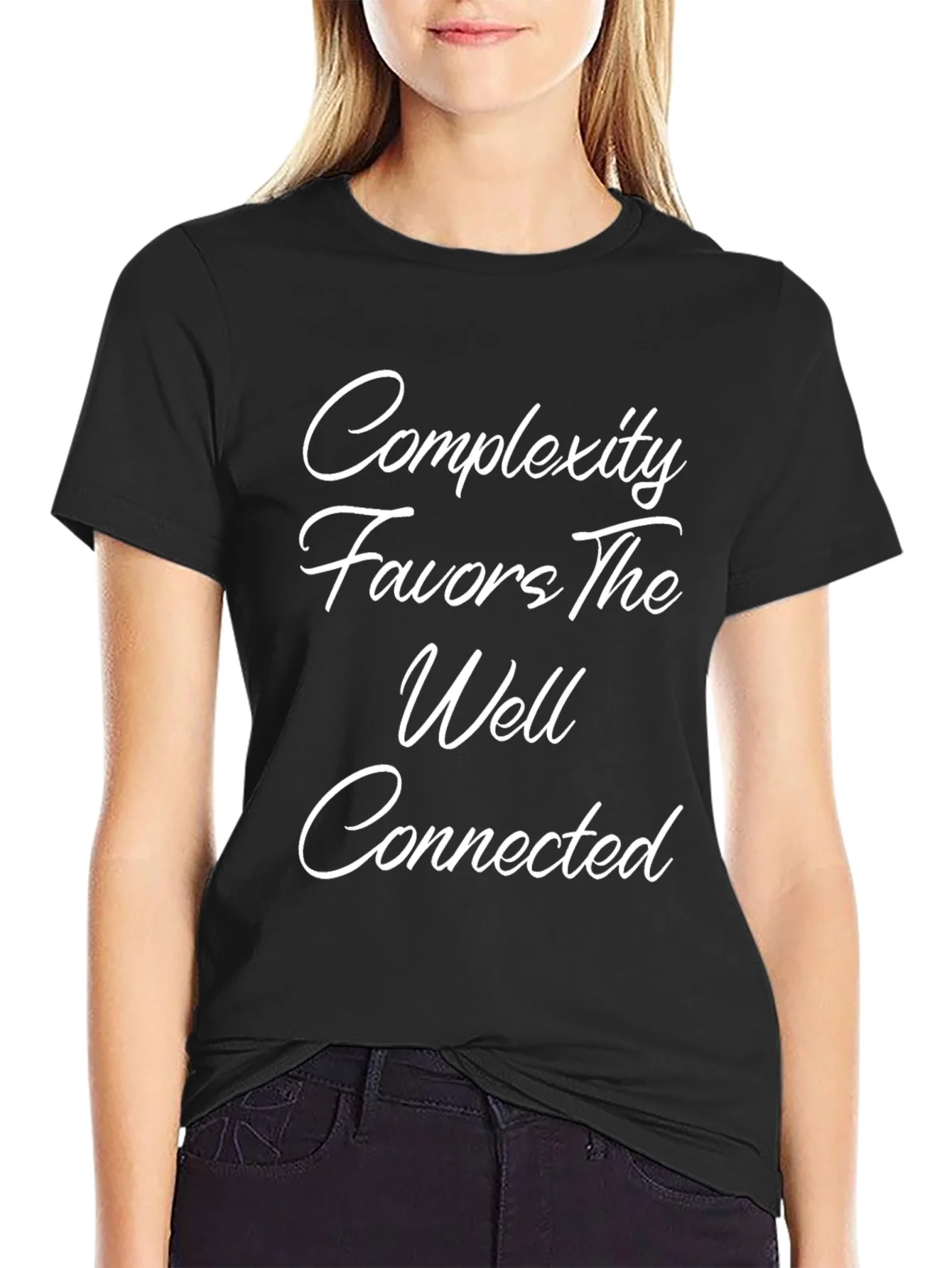 Rebbecca Complexity Favors the Well Connected Black T-Shirt