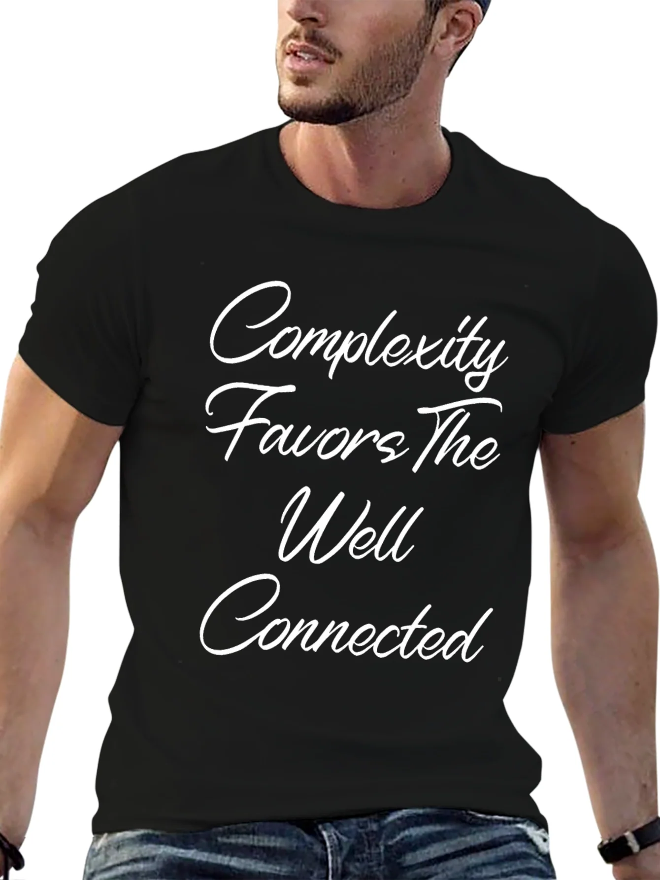 Rebbecca Complexity Favors the Well Connected Black T-Shirt