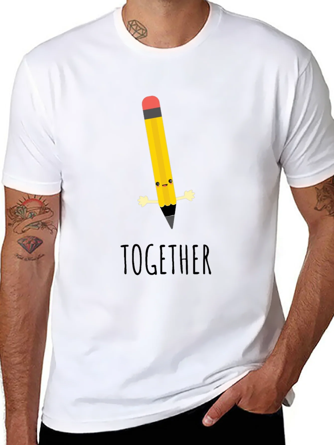 Rebbecca Cute Cartoon Pencil Together Graphic T-Shirt