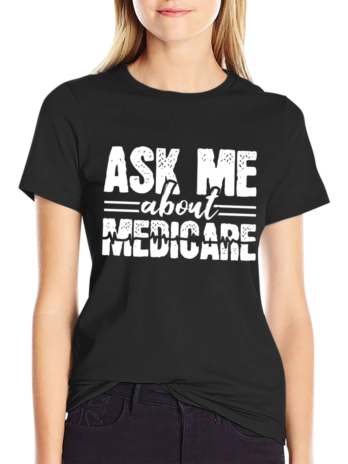 Camiseta Negra Ask Me About Medicare