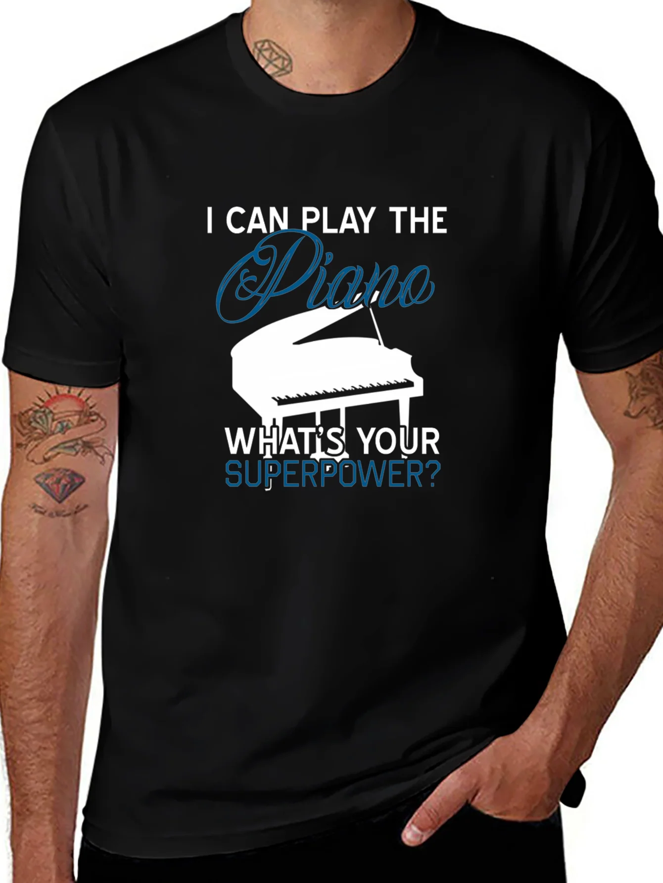 Rebbecca Piano Superpower T-Shirt - Musician Gift