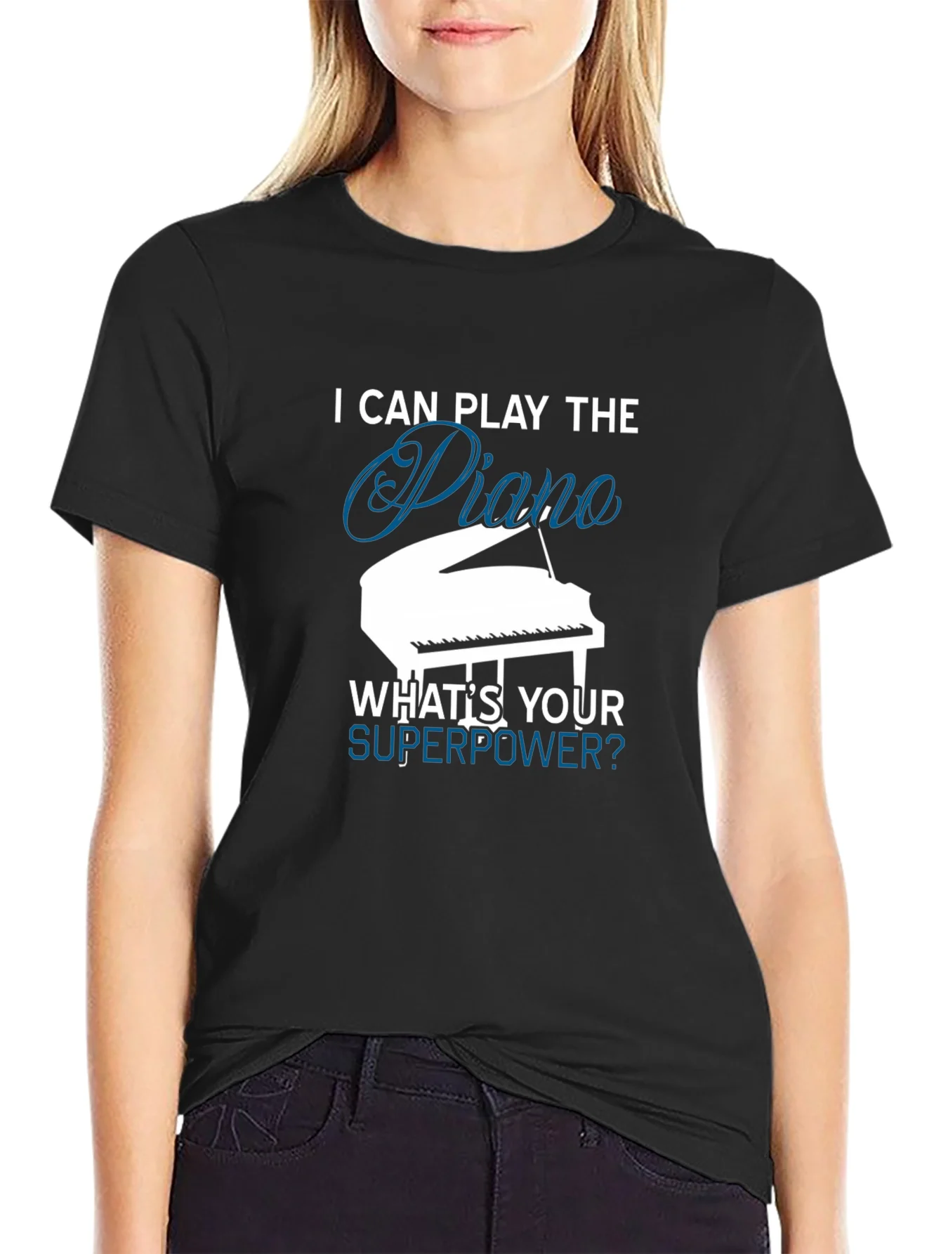 Rebbecca Piano Superpower T-Shirt - Musician Gift