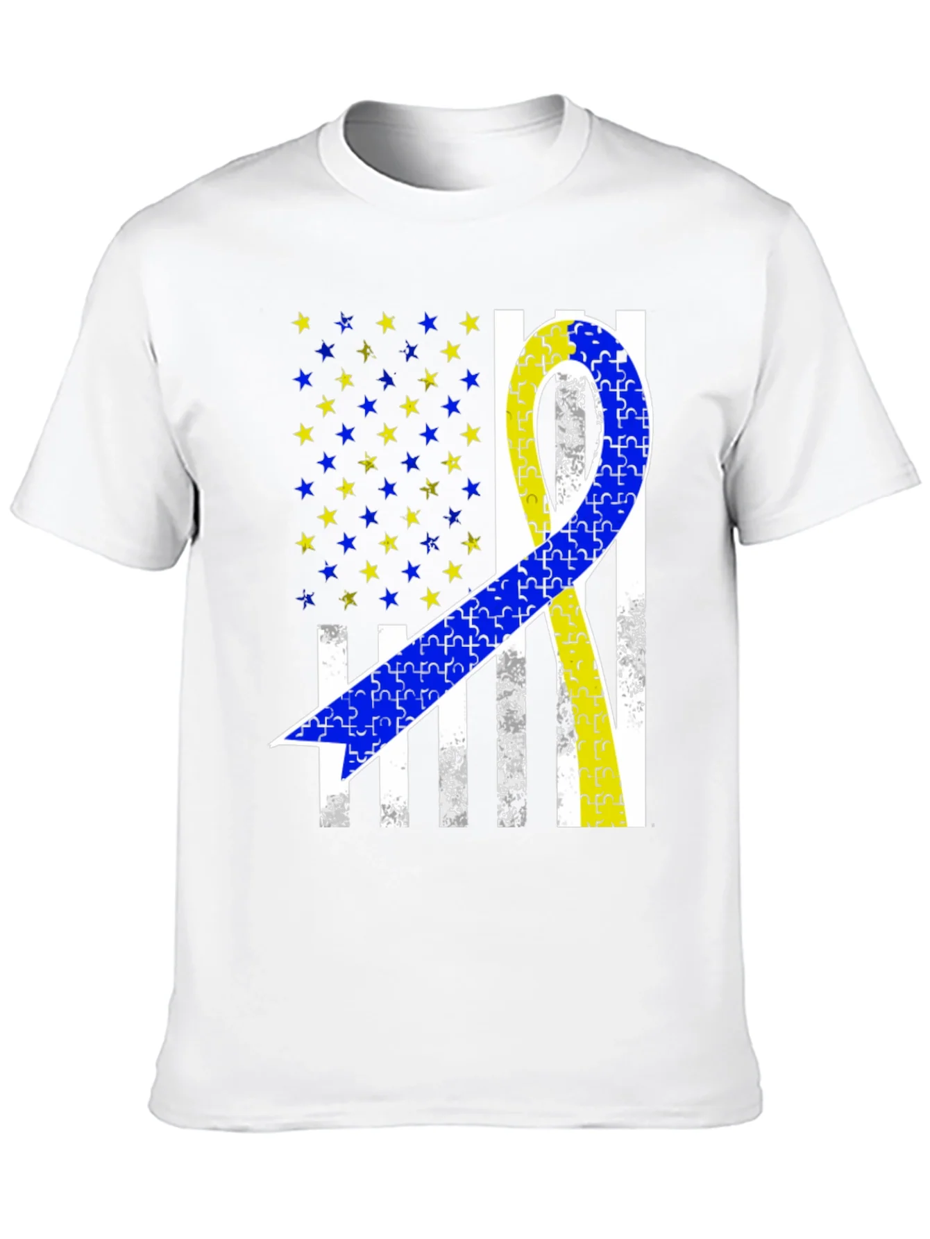 Camiseta Conciencia S¨ªndrome de Down Dise?o Bandera EE. UU.