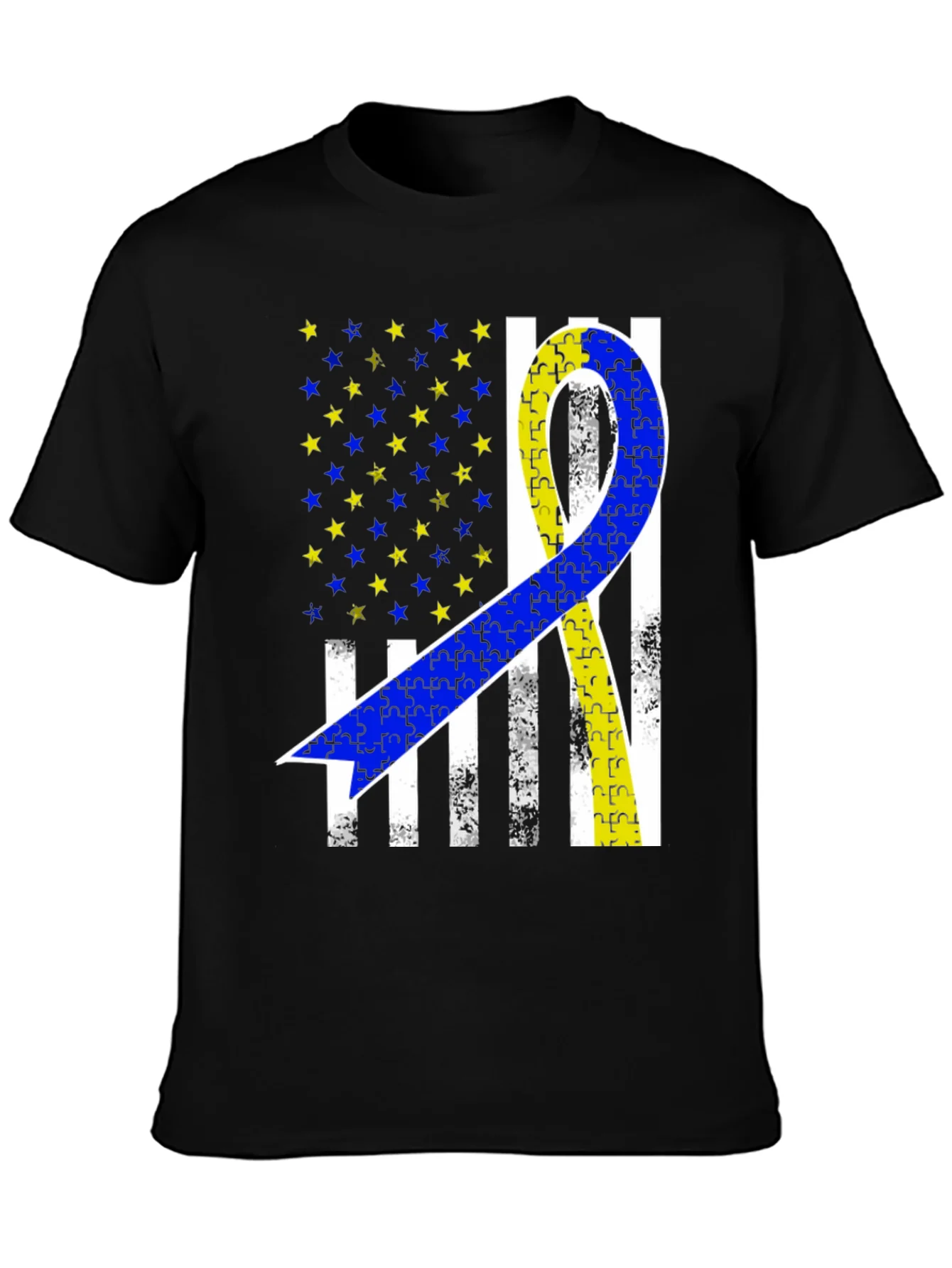 Camiseta Conciencia S¨ªndrome de Down Dise?o Bandera EE. UU.