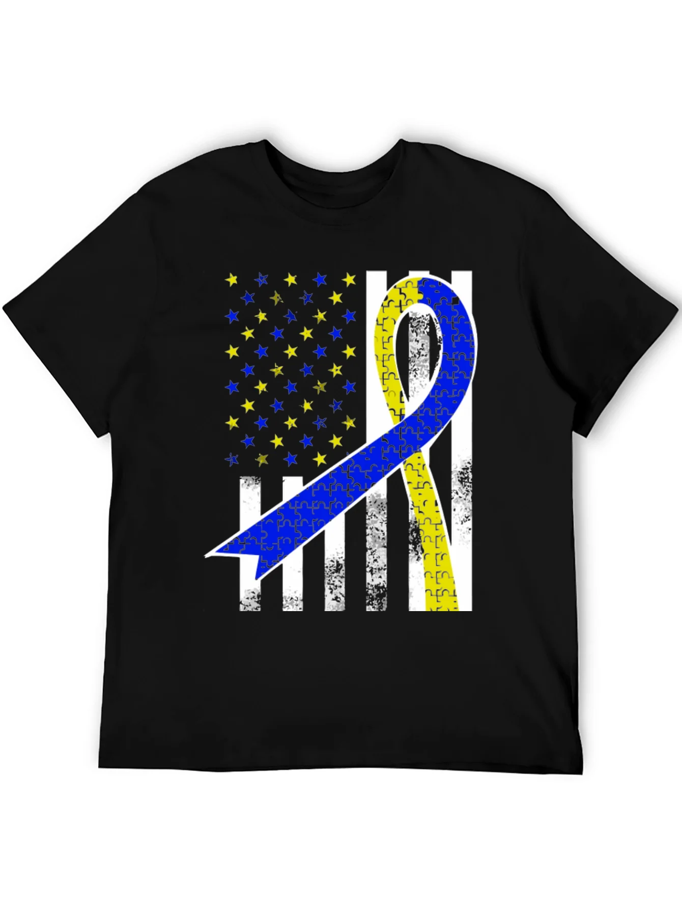 Camiseta Conciencia S¨ªndrome de Down Dise?o Bandera EE. UU.