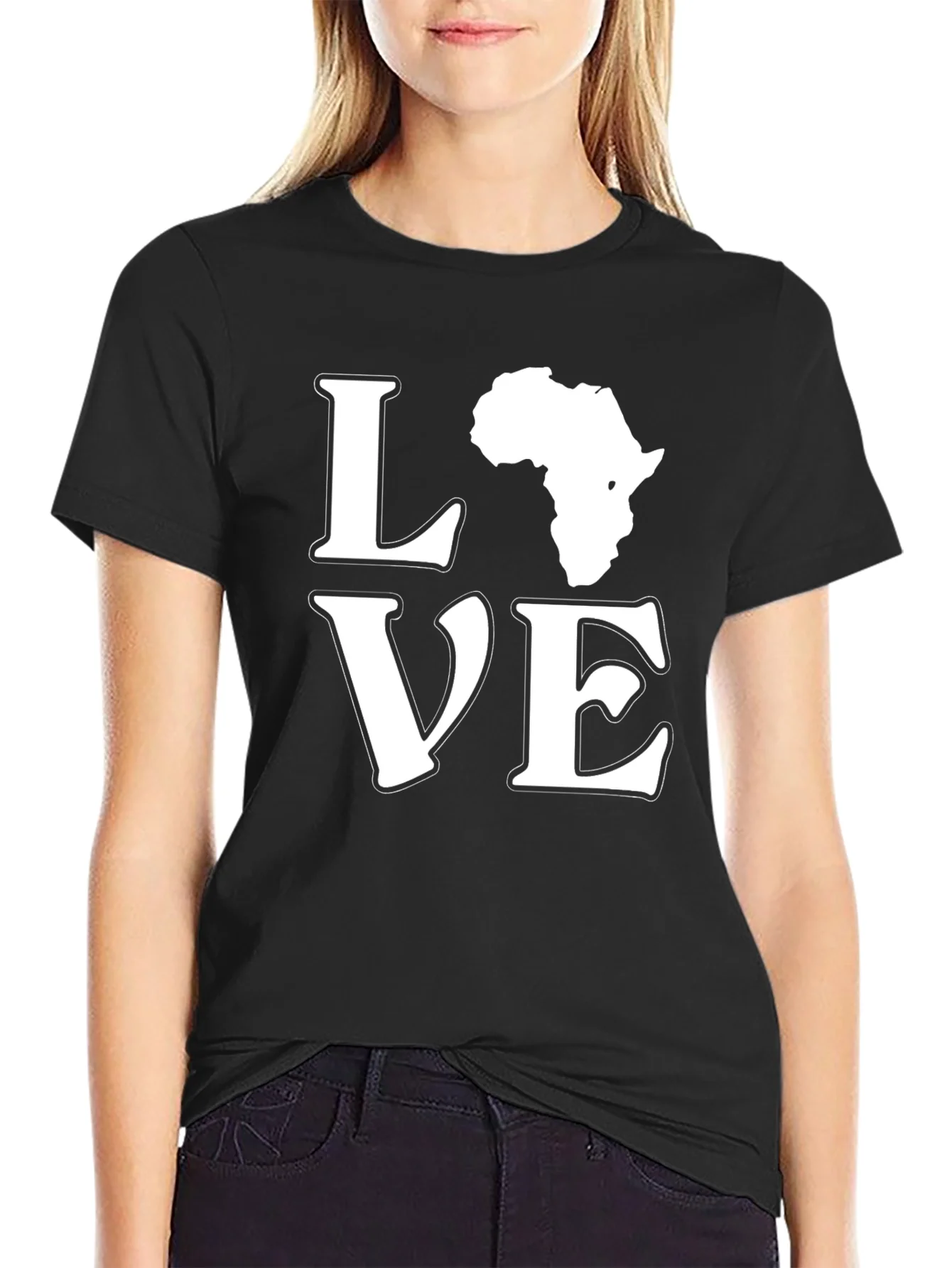 Camiseta Negra Love Africa para Hombre