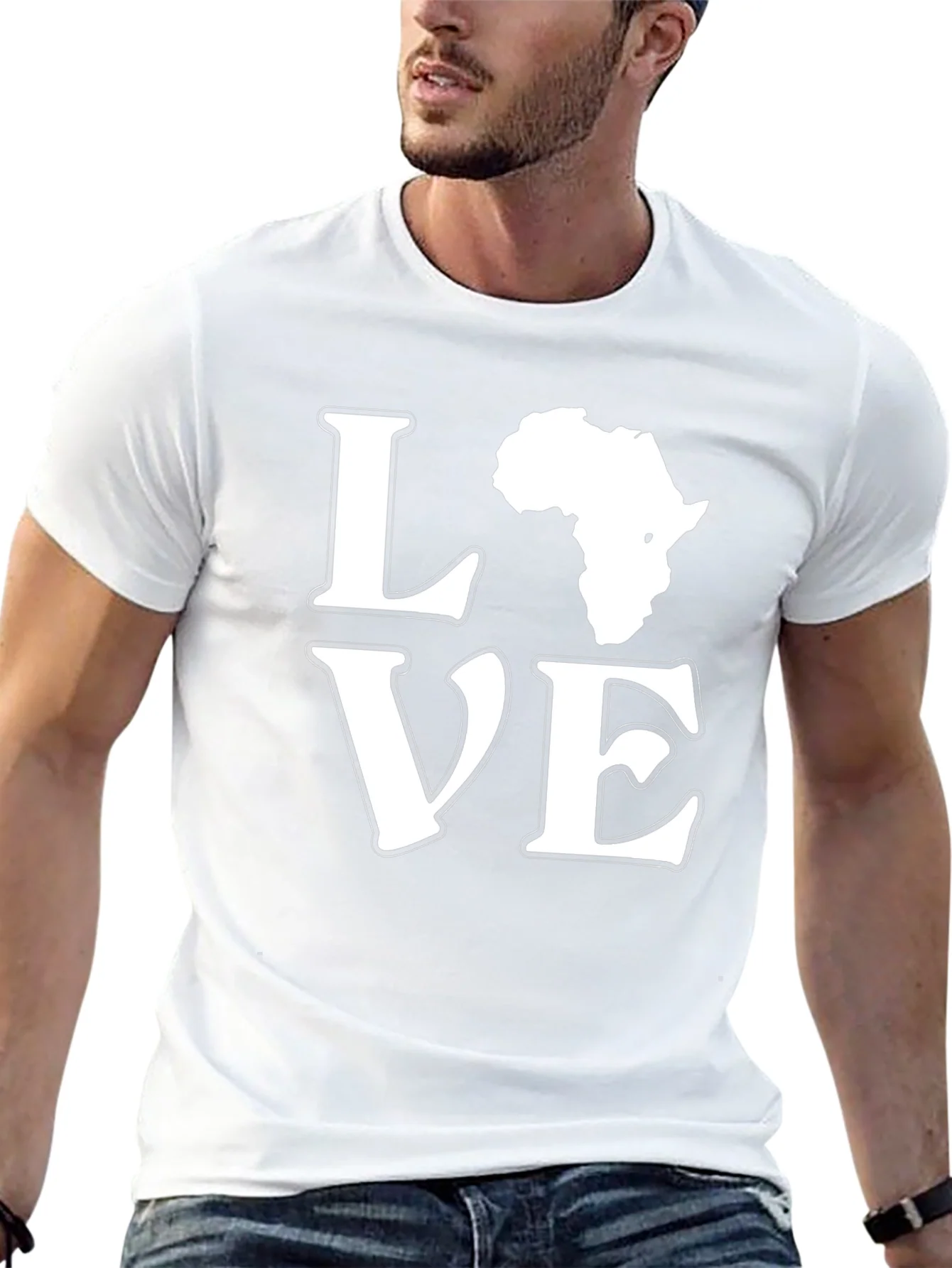 Camiseta Negra Love Africa para Hombre