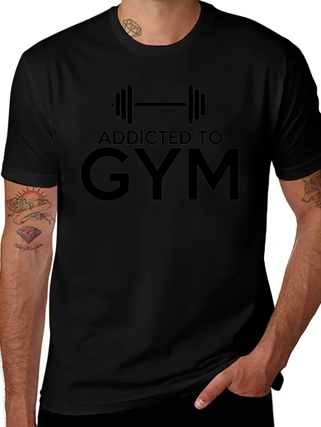 Camiseta Negra Addicted to Gym