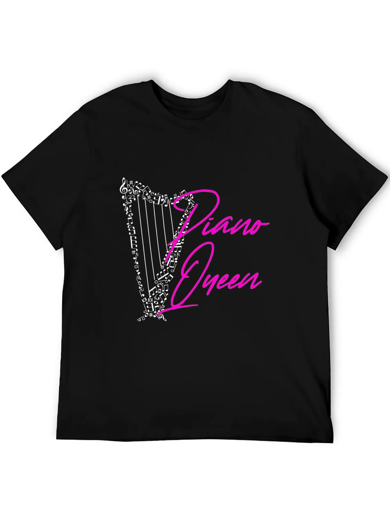 Rebbecca Piano Queen Harp Music Notes Graphic T-Shirt