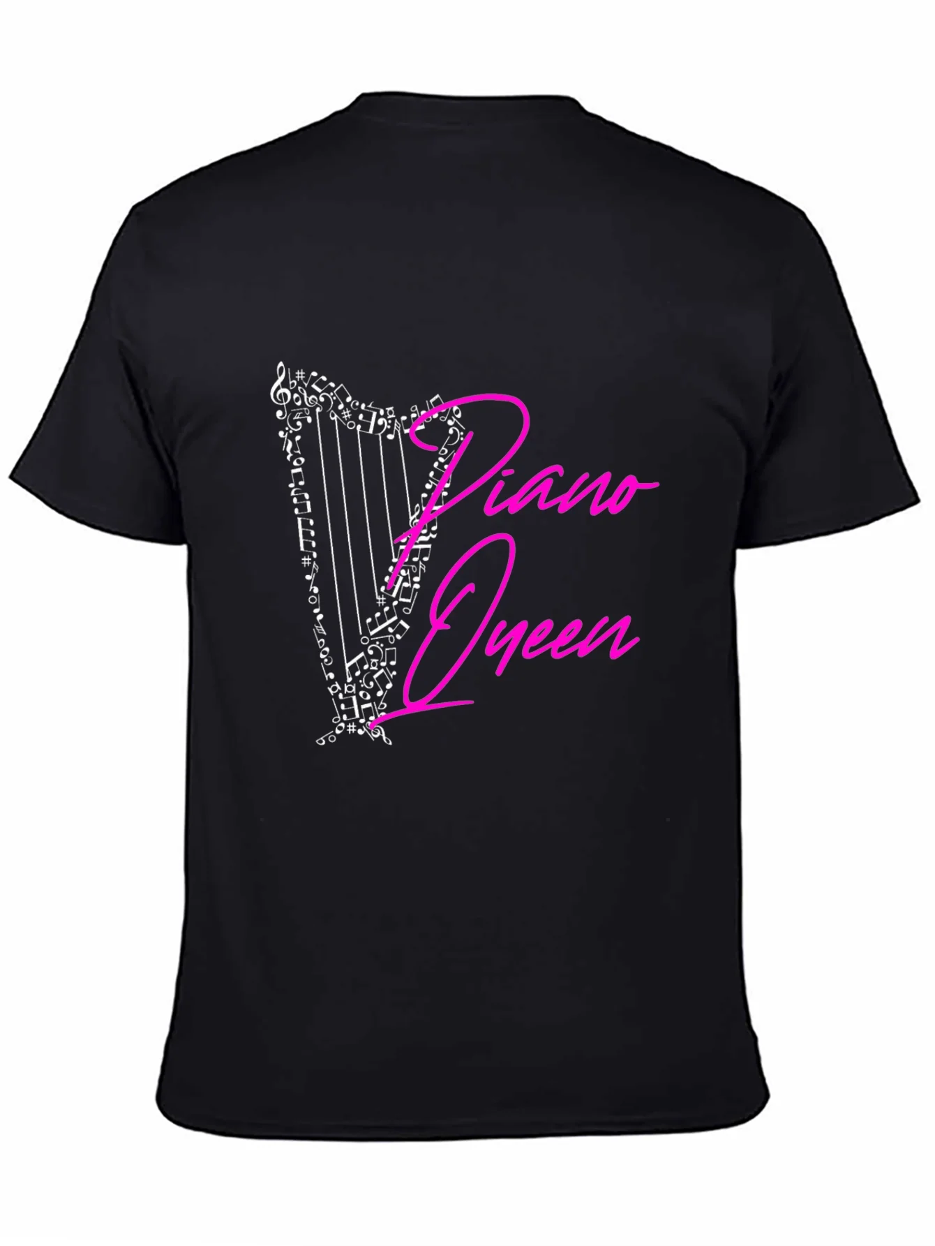 Rebbecca Piano Queen Harp Music Notes Graphic T-Shirt