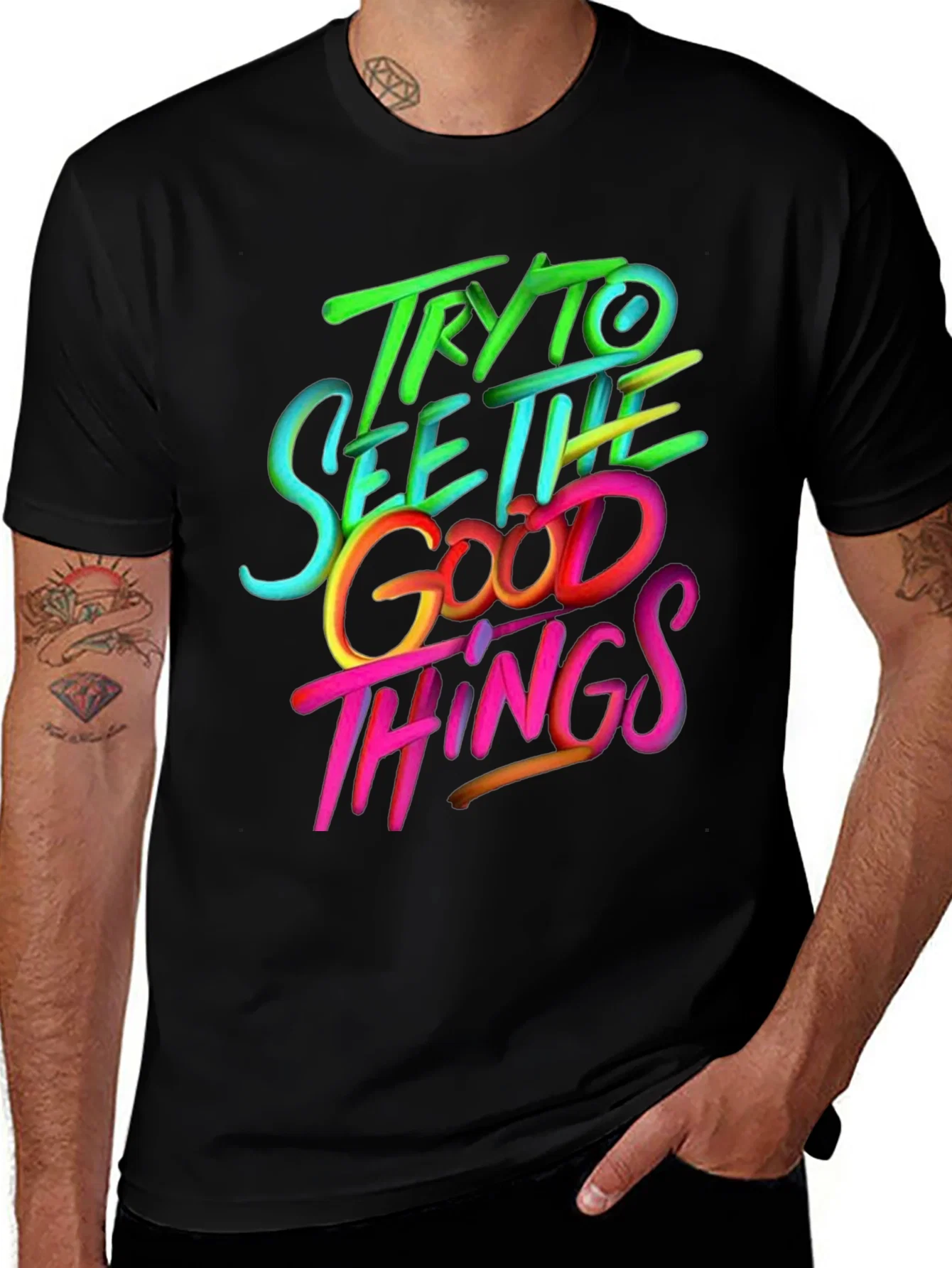 Rebbecca Try to See the Good Things Graphic T-Shirt