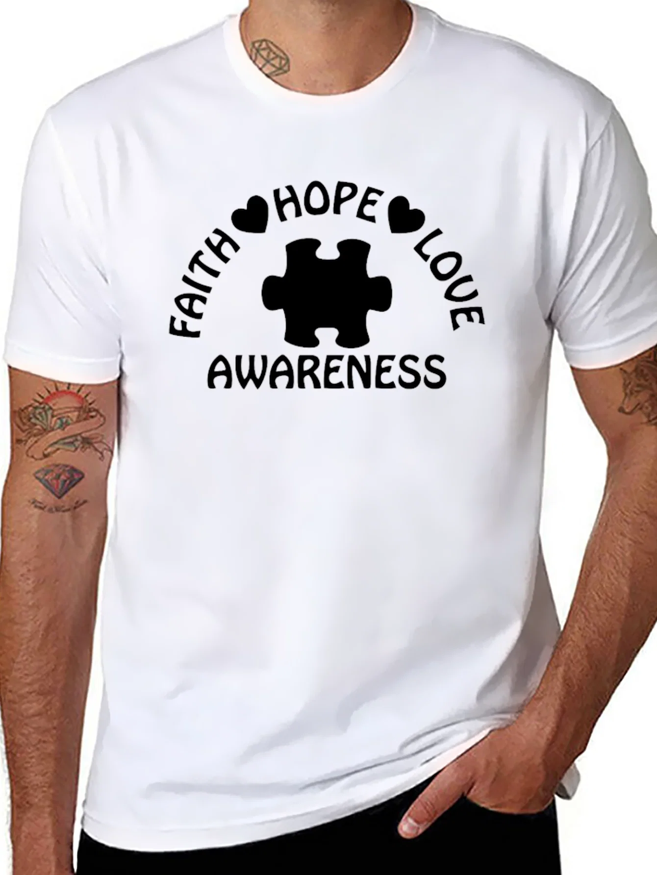 Rebbecca Faith Hope Love Awareness Autism T-Shirt