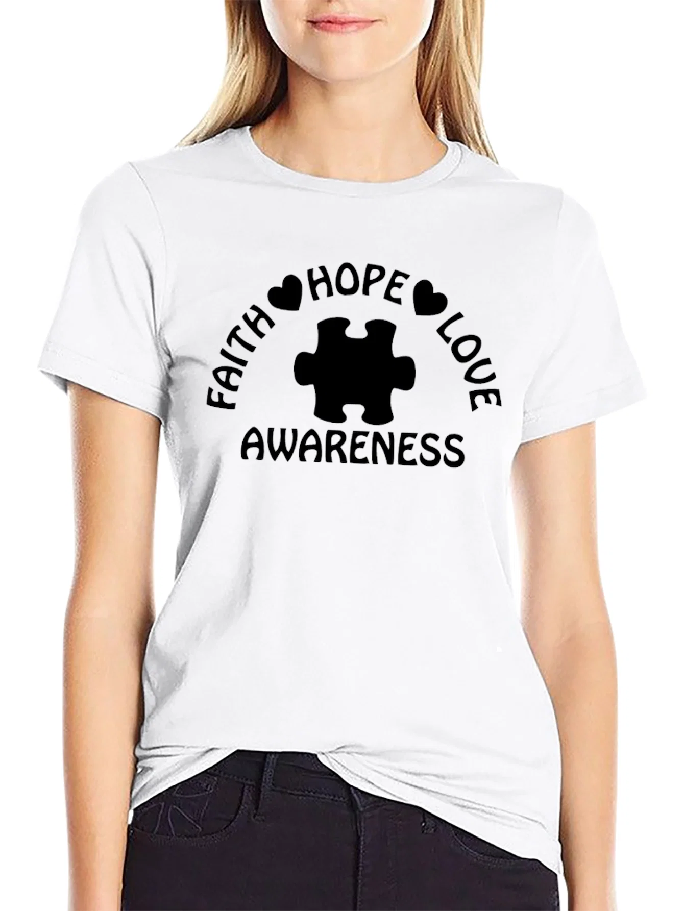 Rebbecca Faith Hope Love Awareness Autism T-Shirt